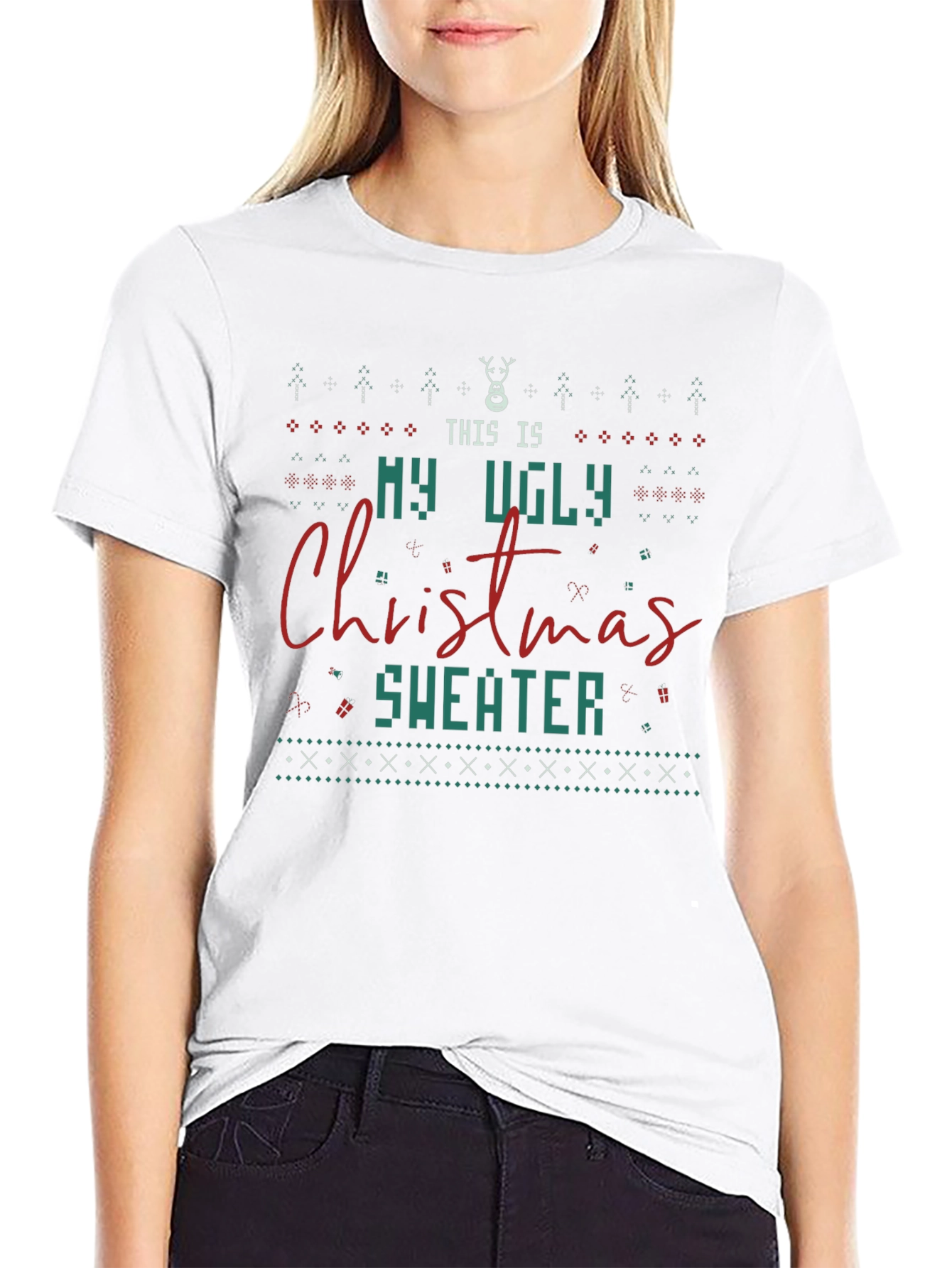 Ugly Christmas Sweater T-Shirt - Holiday Apparel