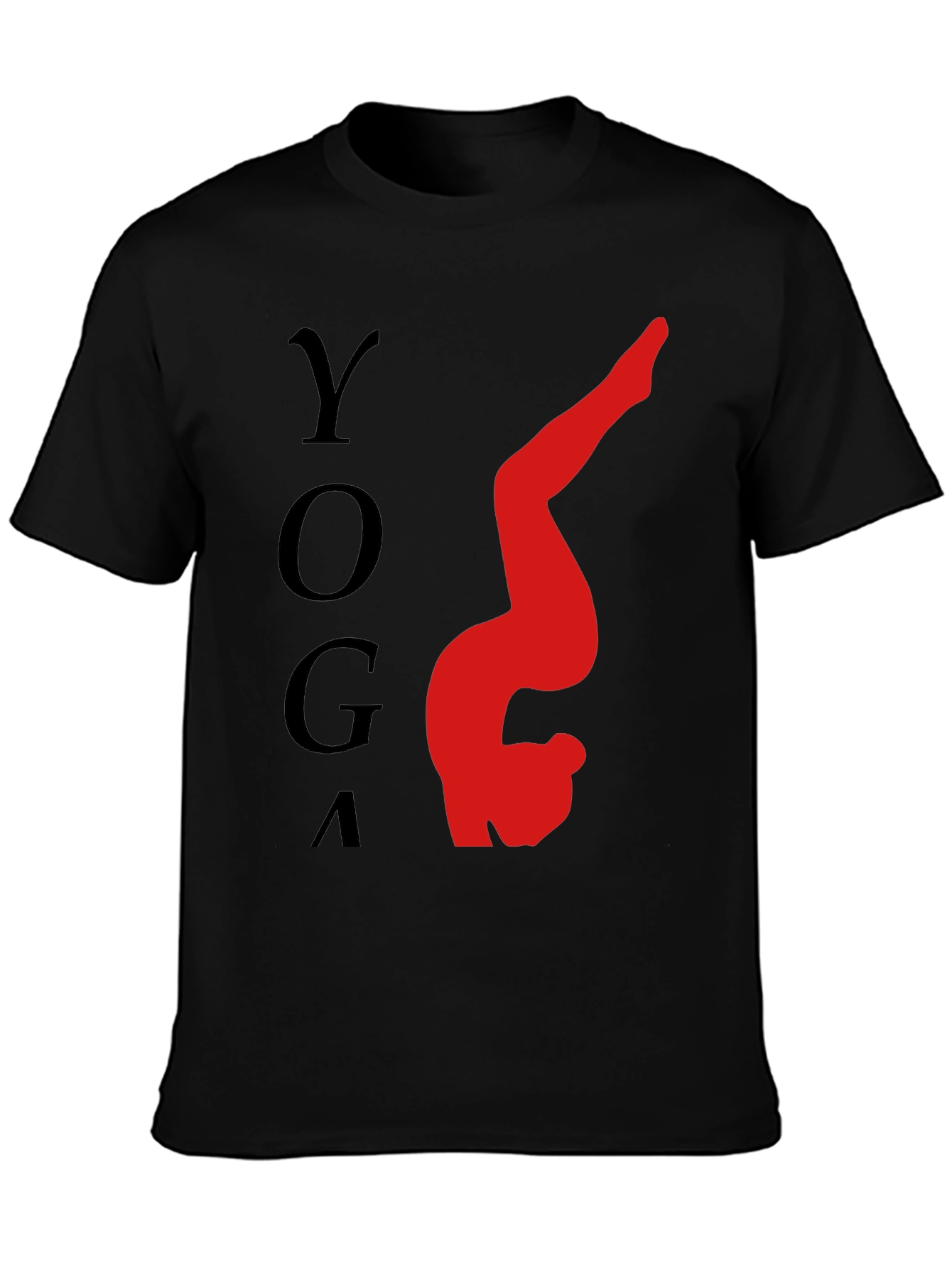 Yoga Pose Graphic Tee - Relaxed Fit Black T-Shirt