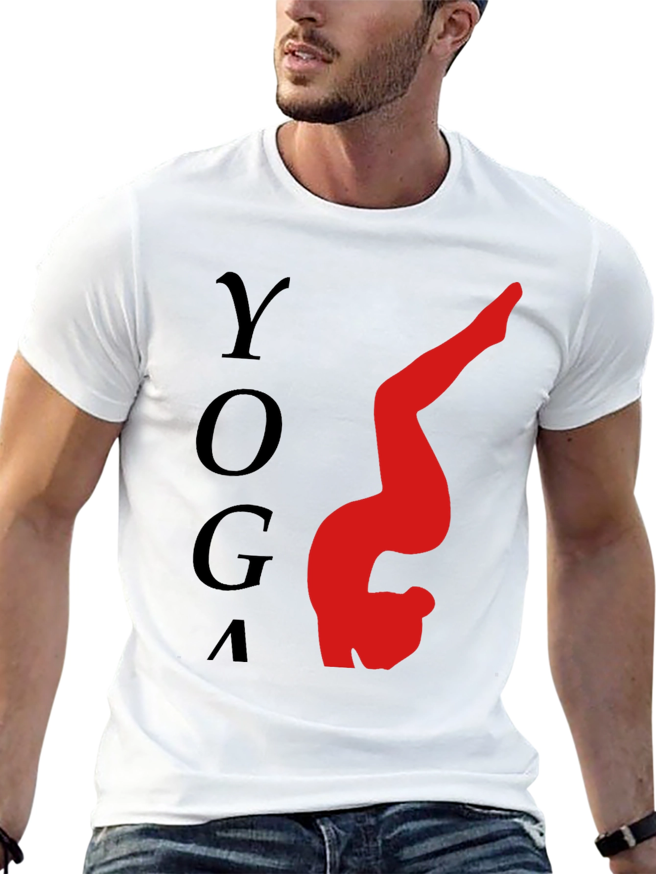 Yoga Pose Graphic Tee - Relaxed Fit Black T-Shirt