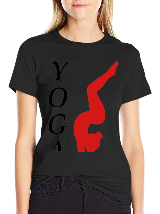 Yoga Pose Graphic Tee - Relaxed Fit Black T-Shirt