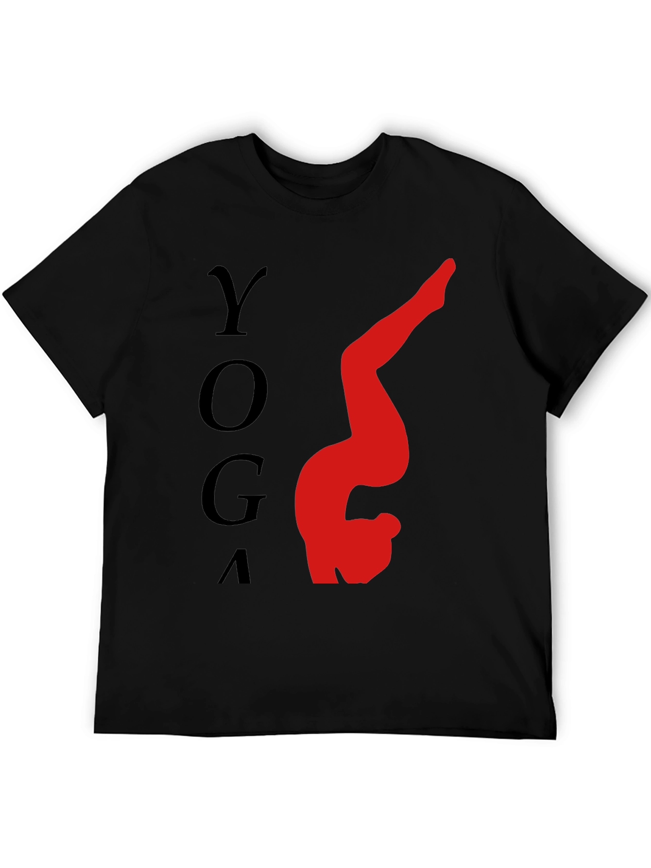 Yoga Pose Graphic Tee - Relaxed Fit Black T-Shirt