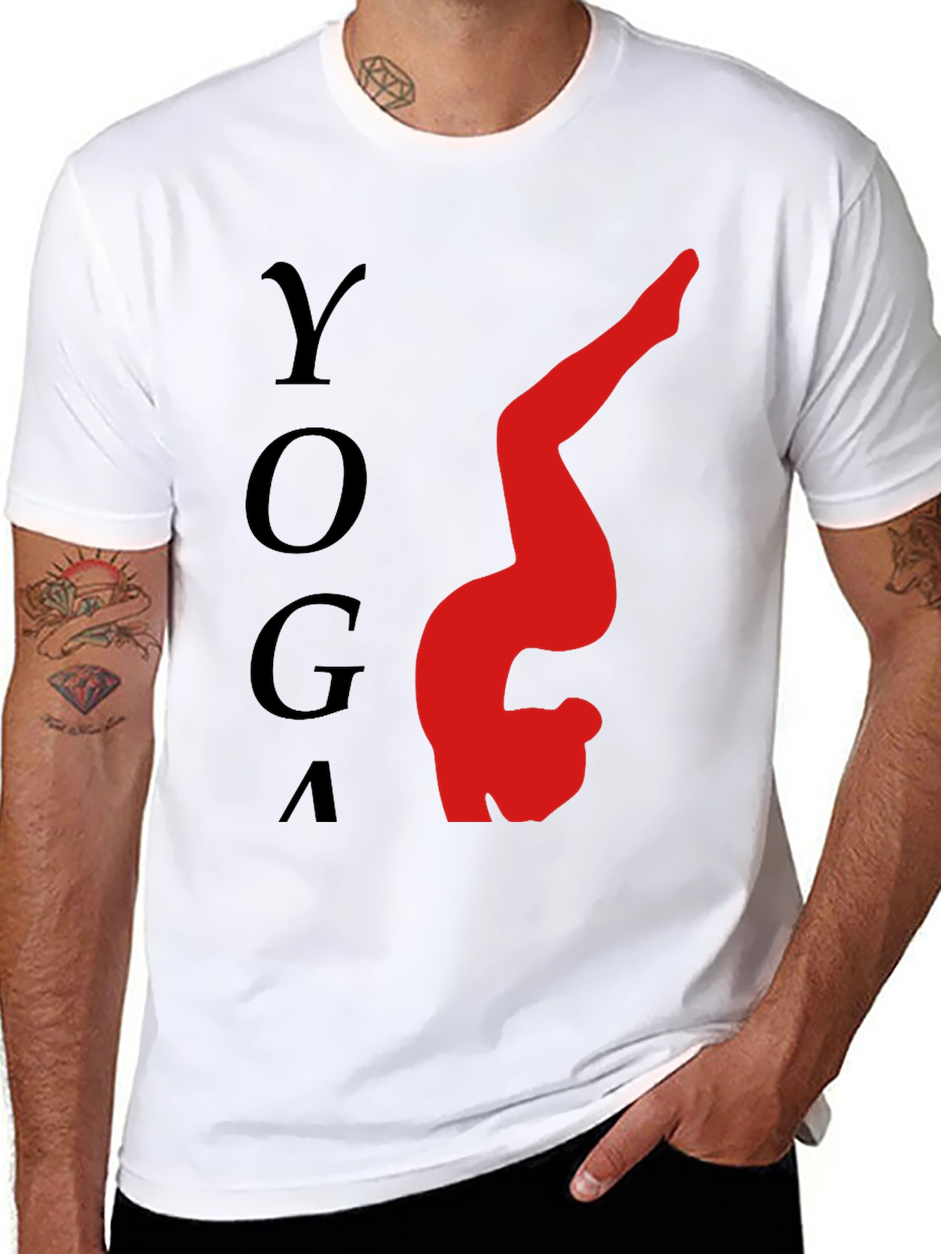 Yoga Pose Graphic Tee - Relaxed Fit Black T-Shirt