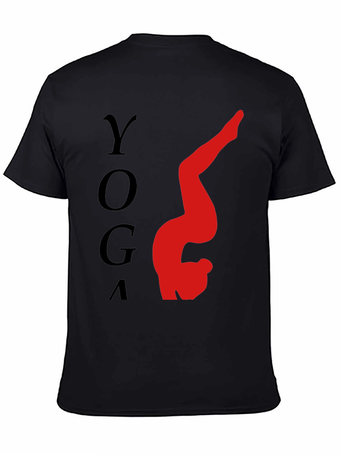 Yoga Pose Graphic Tee - Relaxed Fit Black T-Shirt