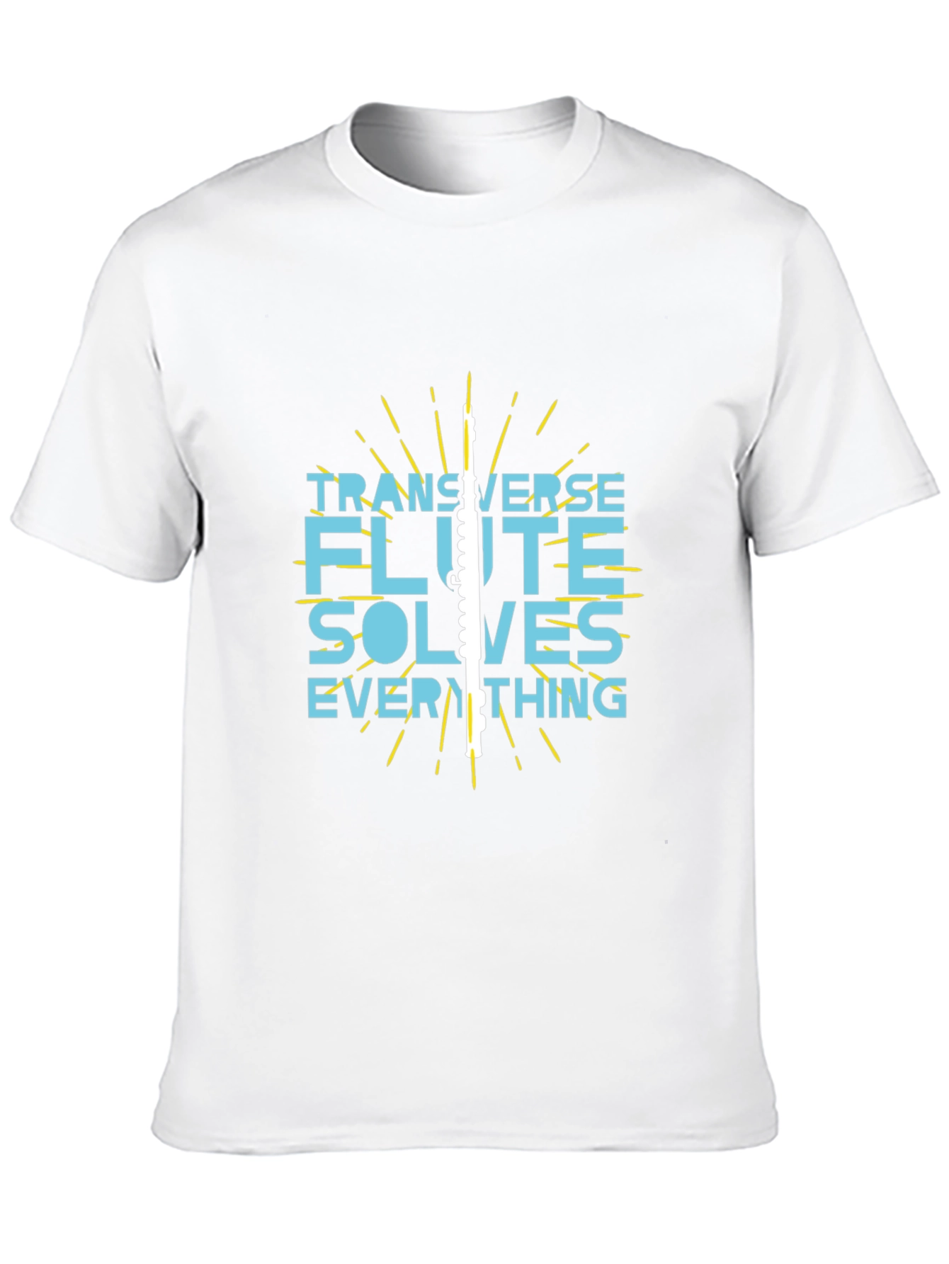 Transverse Flute Solves Everything Black Graphic Tee