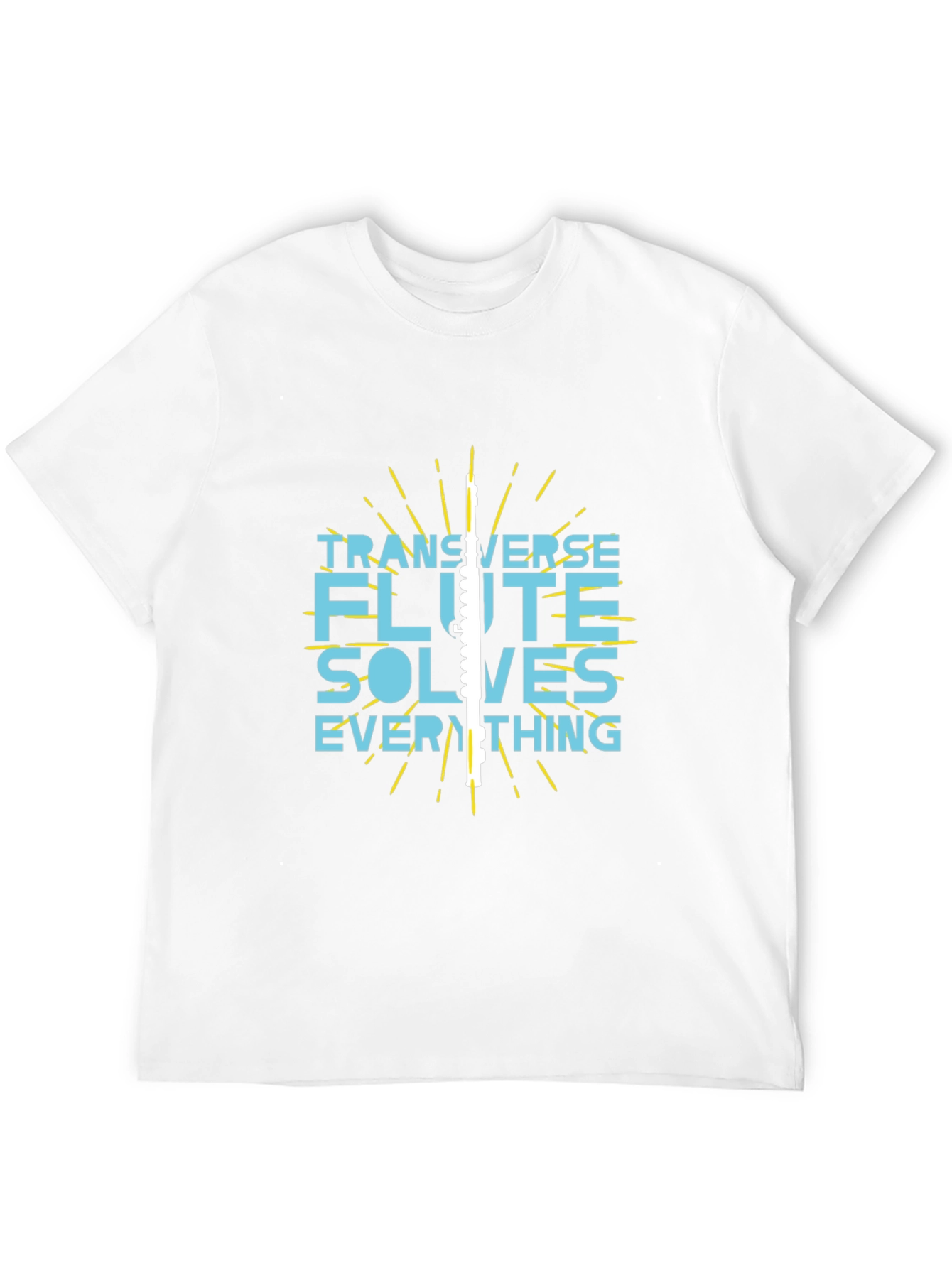 Transverse Flute Solves Everything Black Graphic Tee