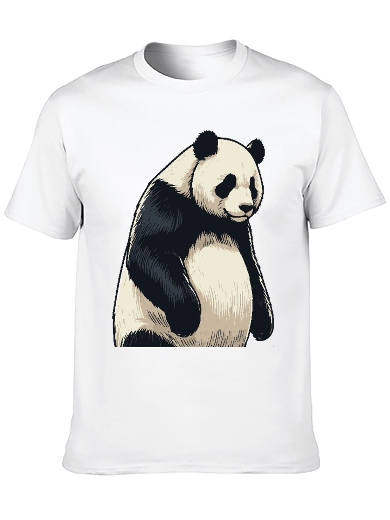 Mens Black Panda Graphic T-Shirt