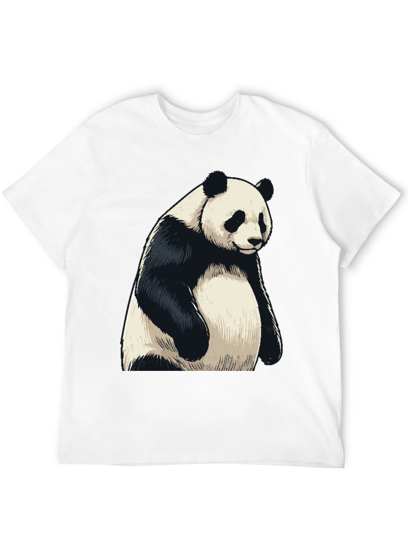 Mens Black Panda Graphic T-Shirt