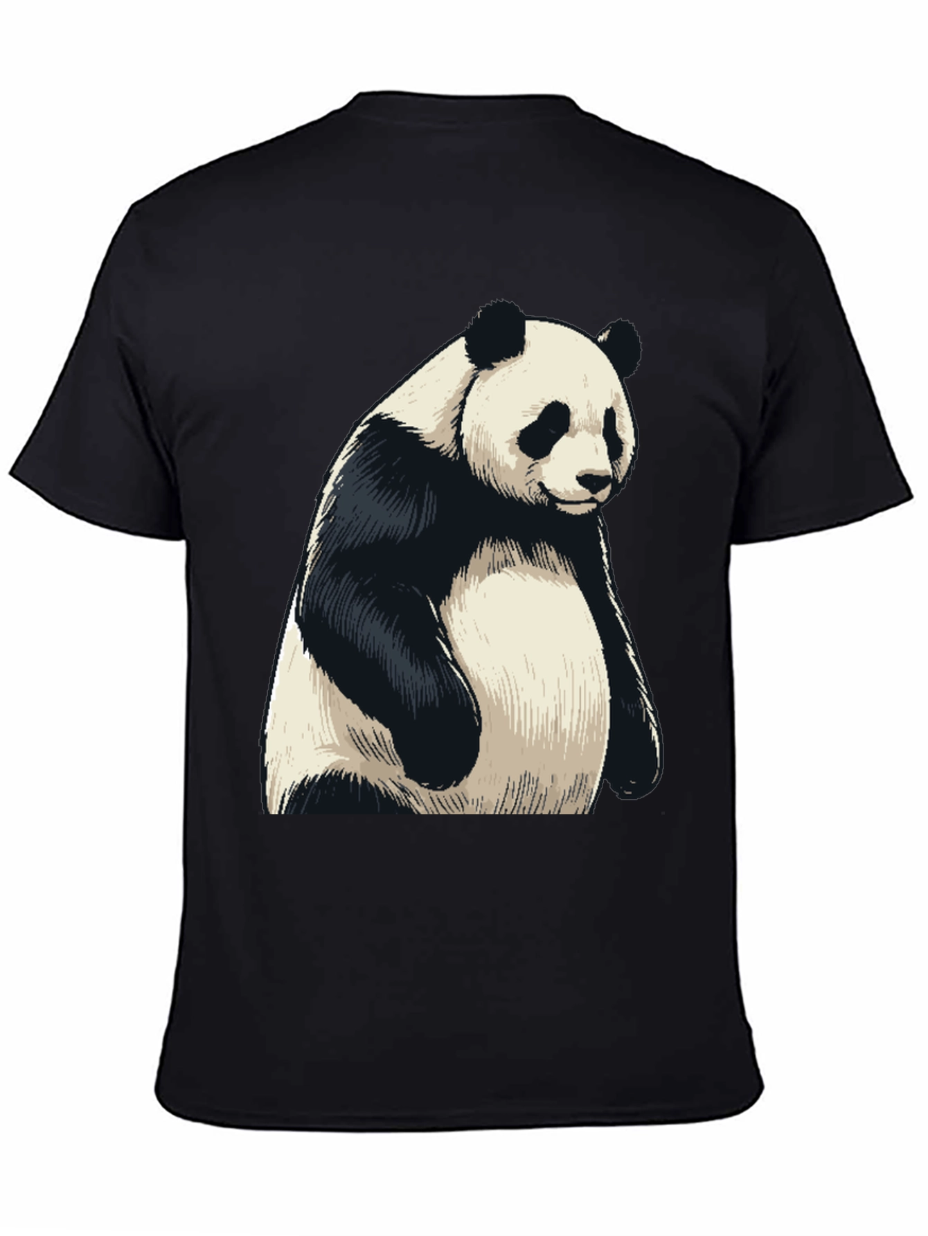 Mens Black Panda Graphic T-Shirt