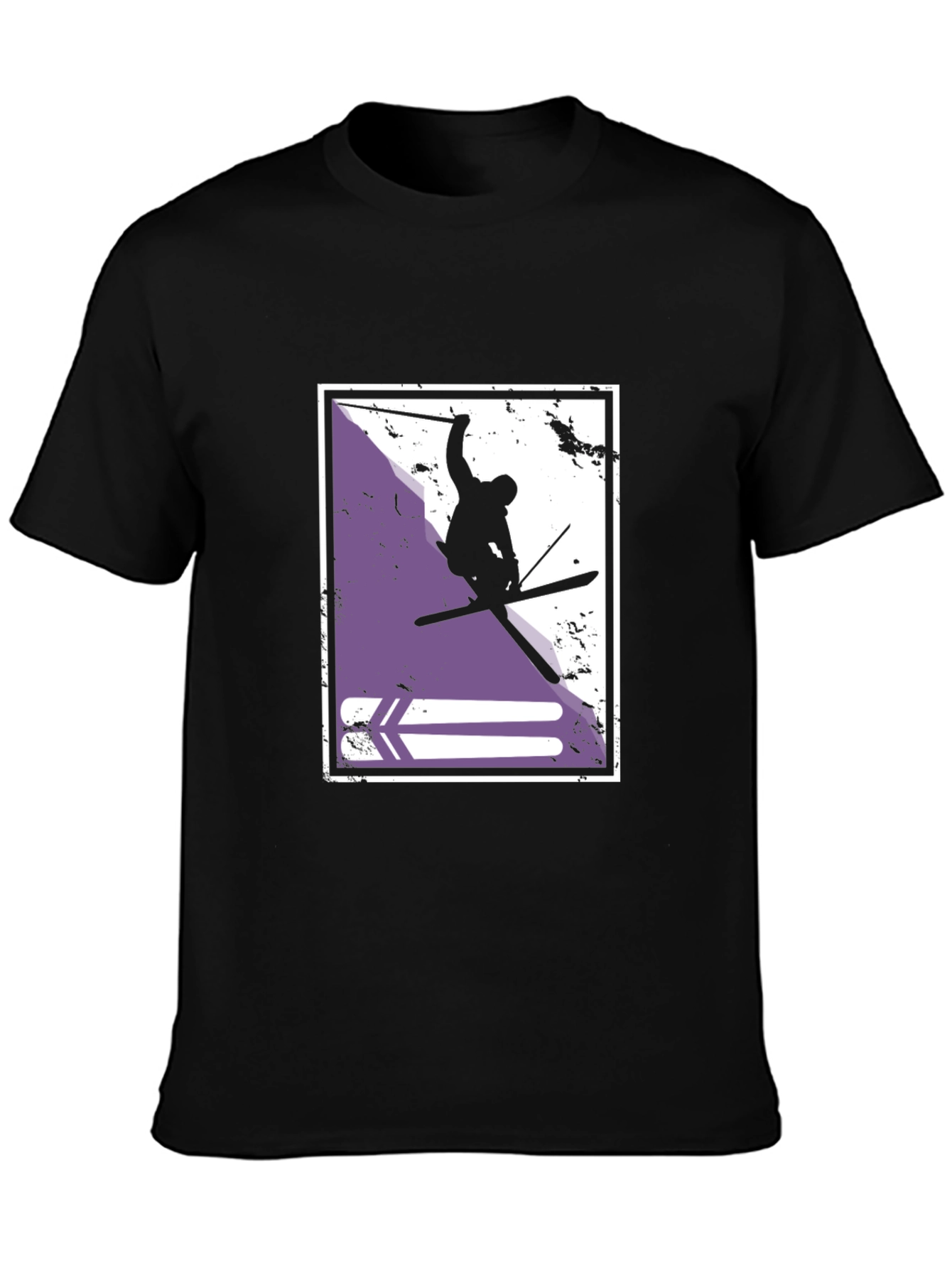 Ski Jumper Graphic T-Shirt - Stylish Black Tee