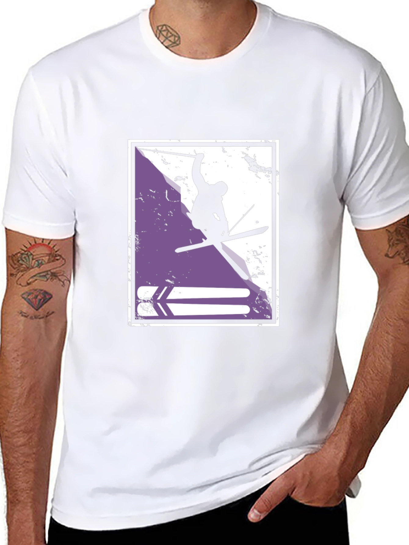 Ski Jumper Graphic T-Shirt - Stylish Black Tee