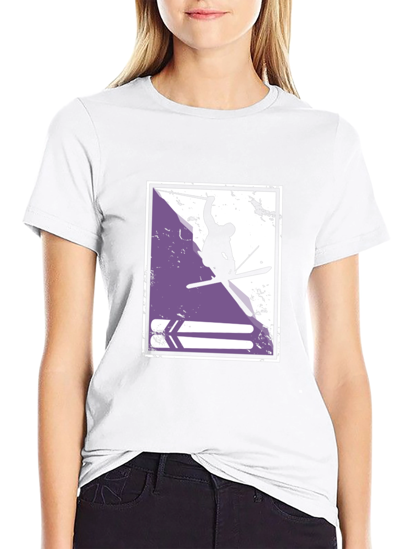 Ski Jumper Graphic T-Shirt - Stylish Black Tee