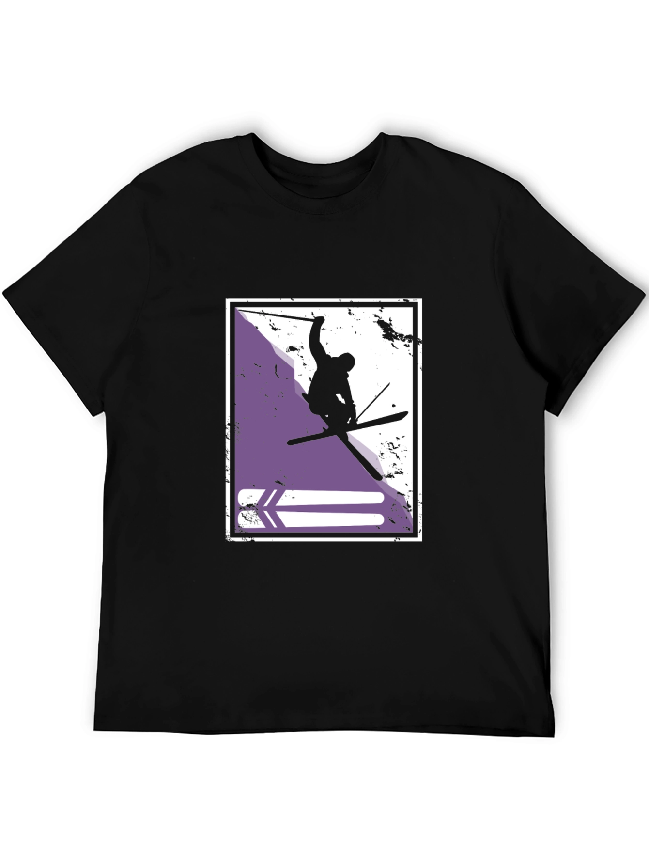 Ski Jumper Graphic T-Shirt - Stylish Black Tee