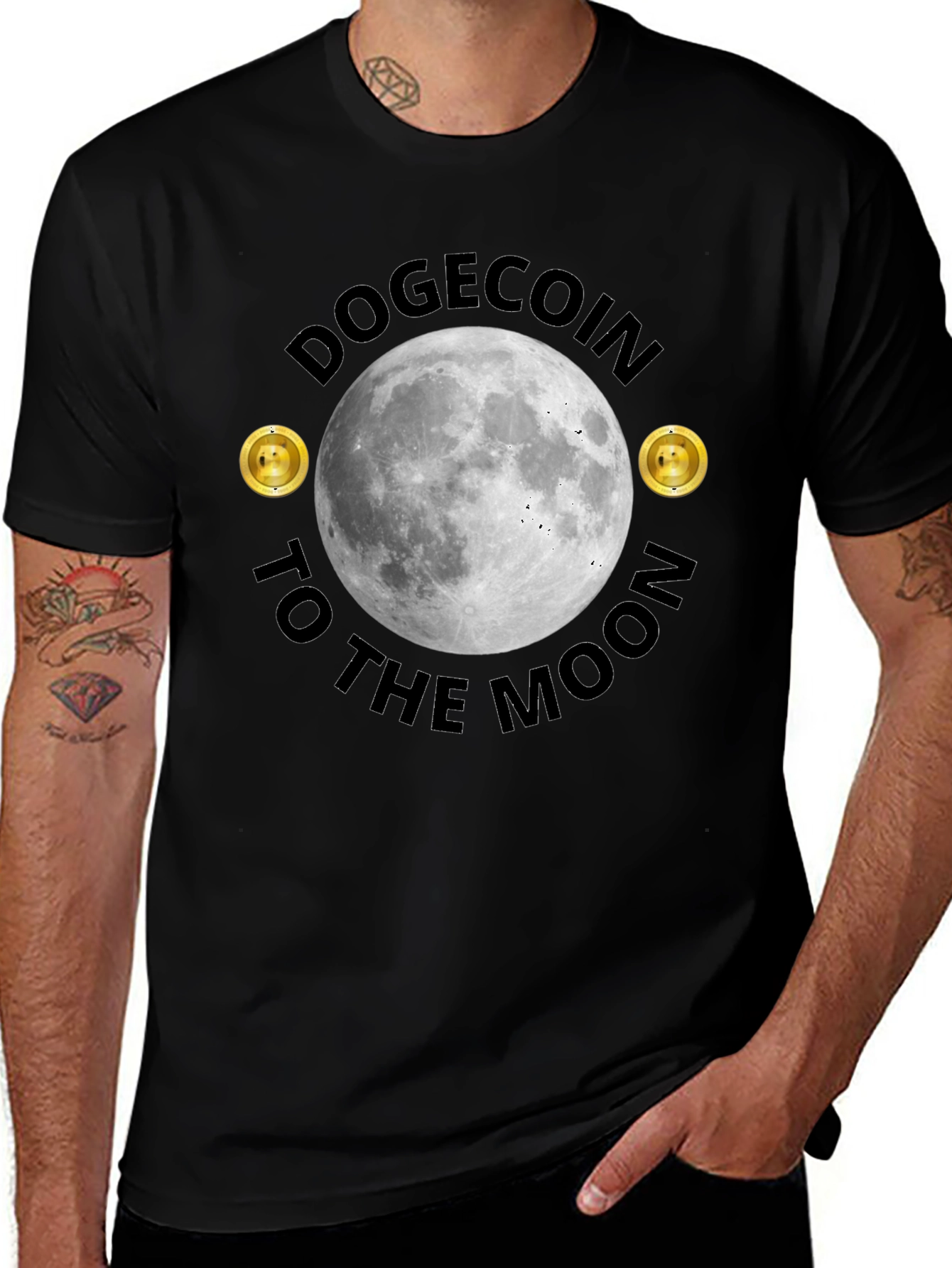 Dogecoin to the Moon Graphic Tee