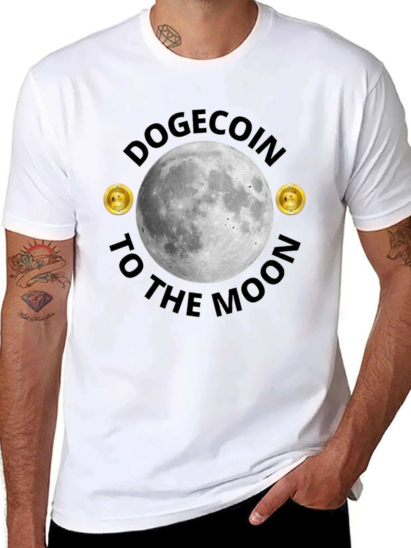 Dogecoin to the Moon Graphic Tee