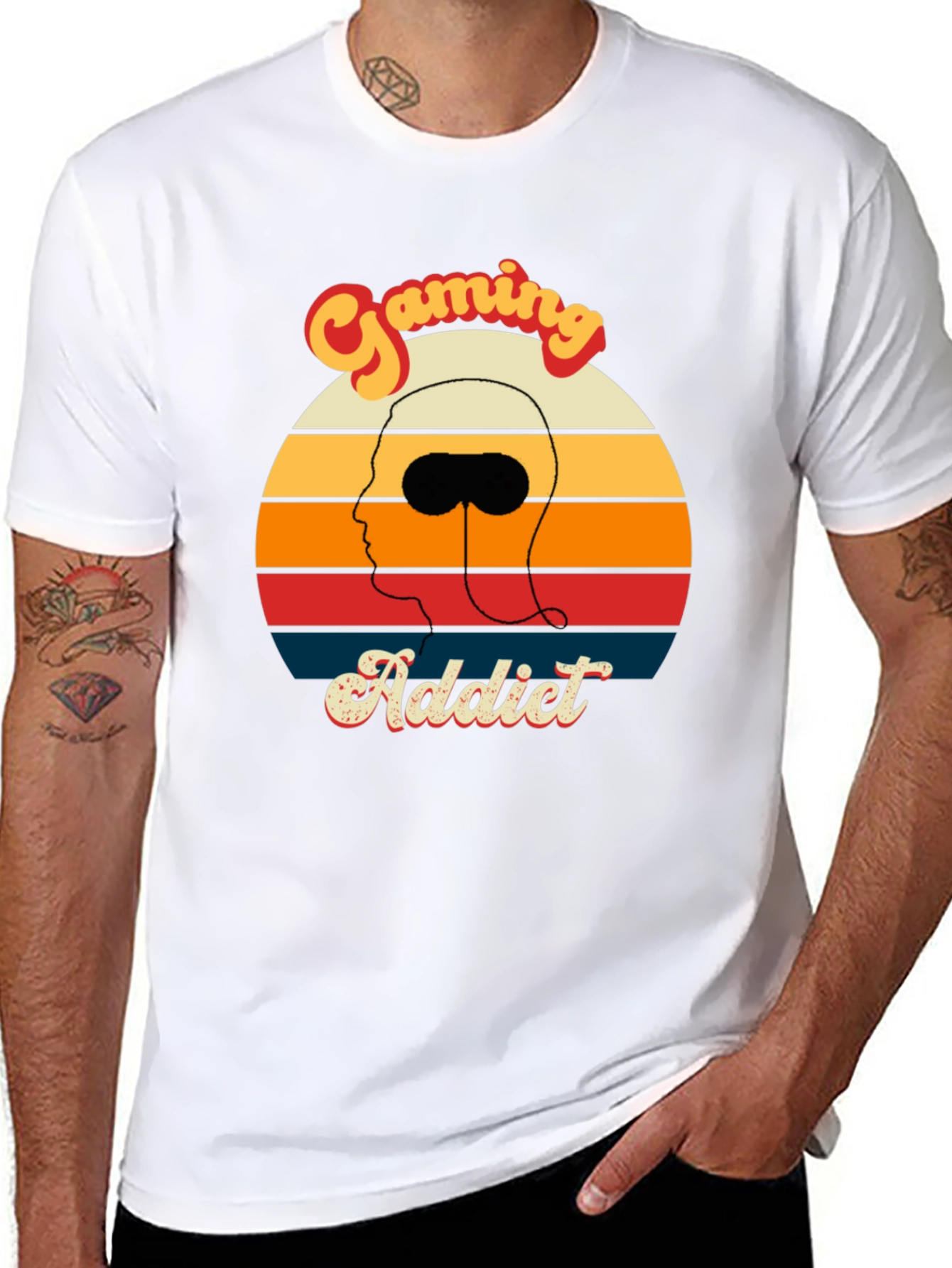 Gaming Addict Retro Style Graphic Tee