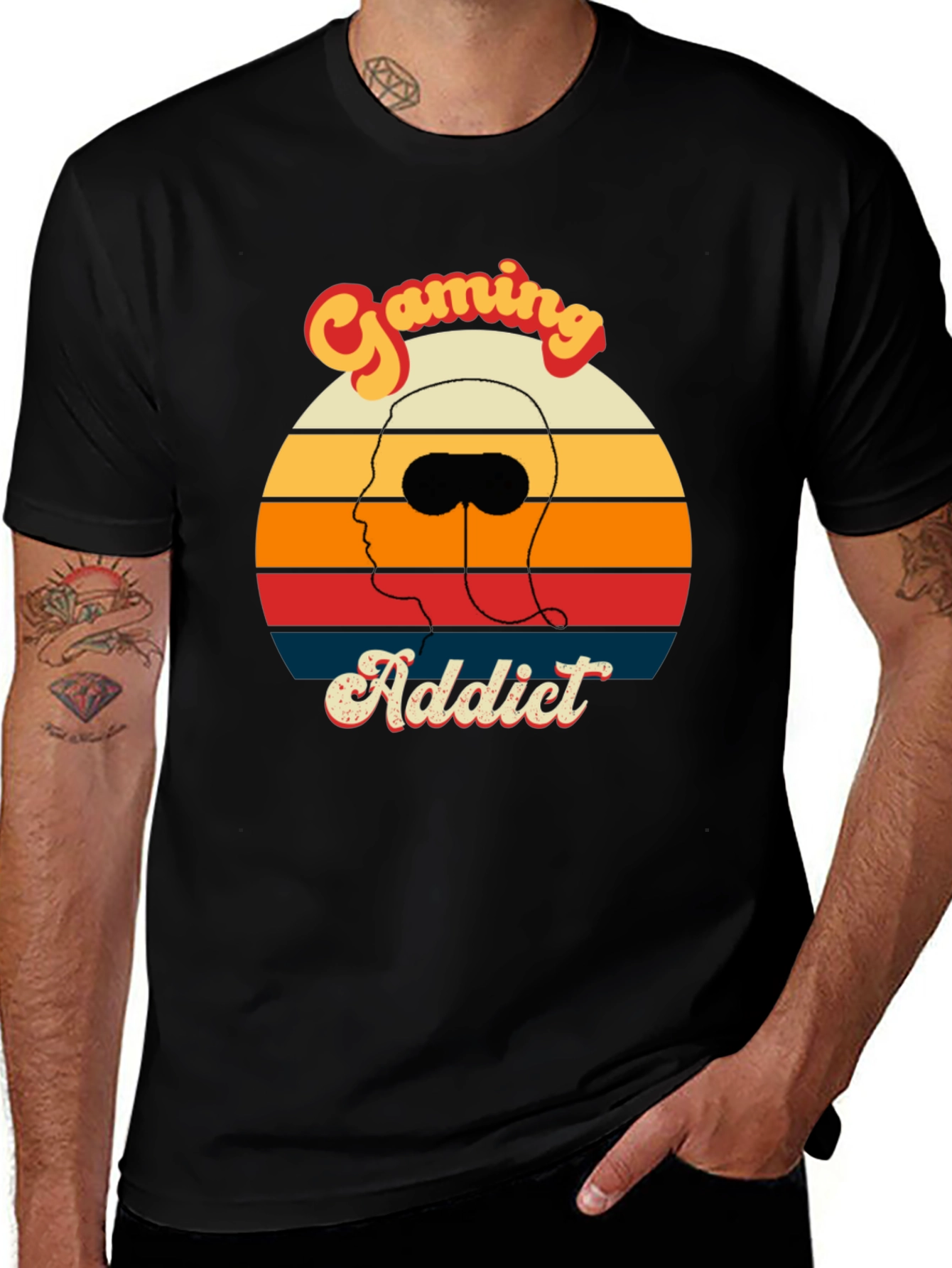 Gaming Addict Retro Style Graphic Tee