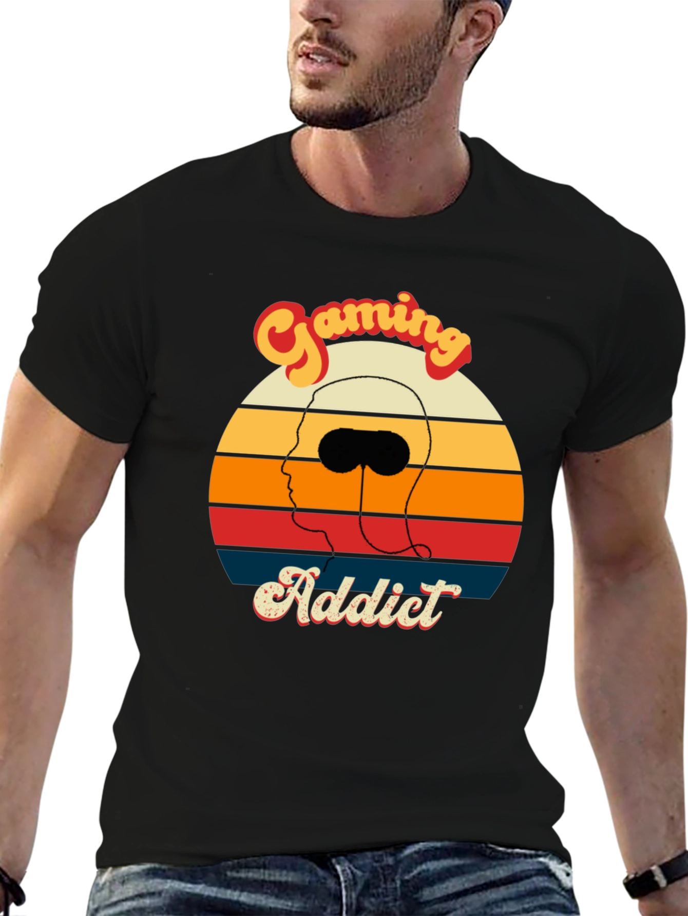 Gaming Addict Retro Style Graphic Tee