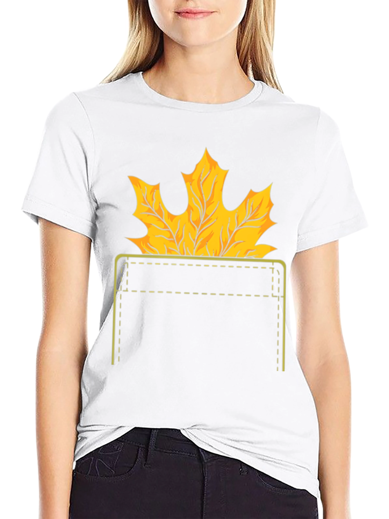 Autumn Leaf Pocket T-Shirt - Fall Graphic Tee