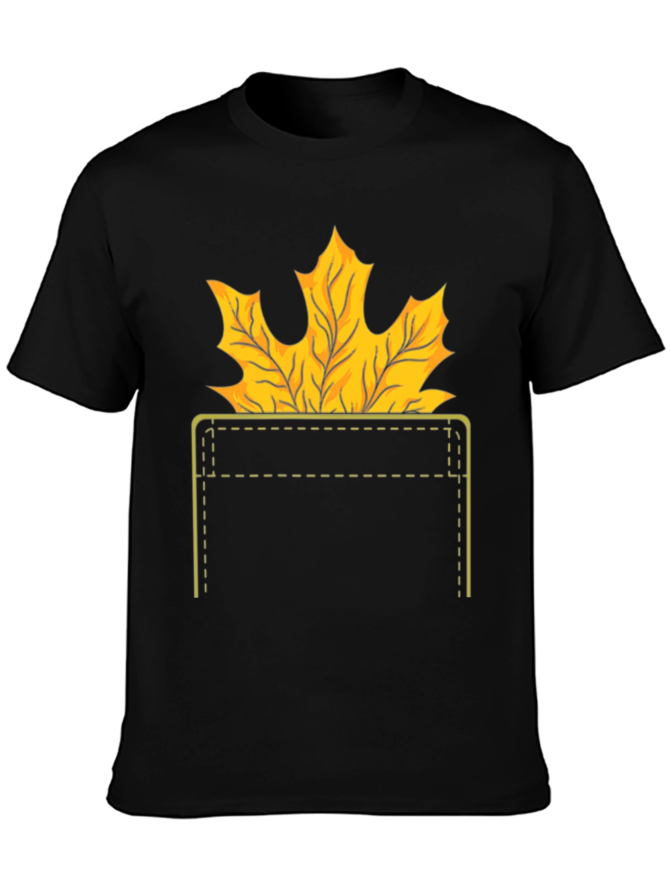 Autumn Leaf Pocket T-Shirt - Fall Graphic Tee