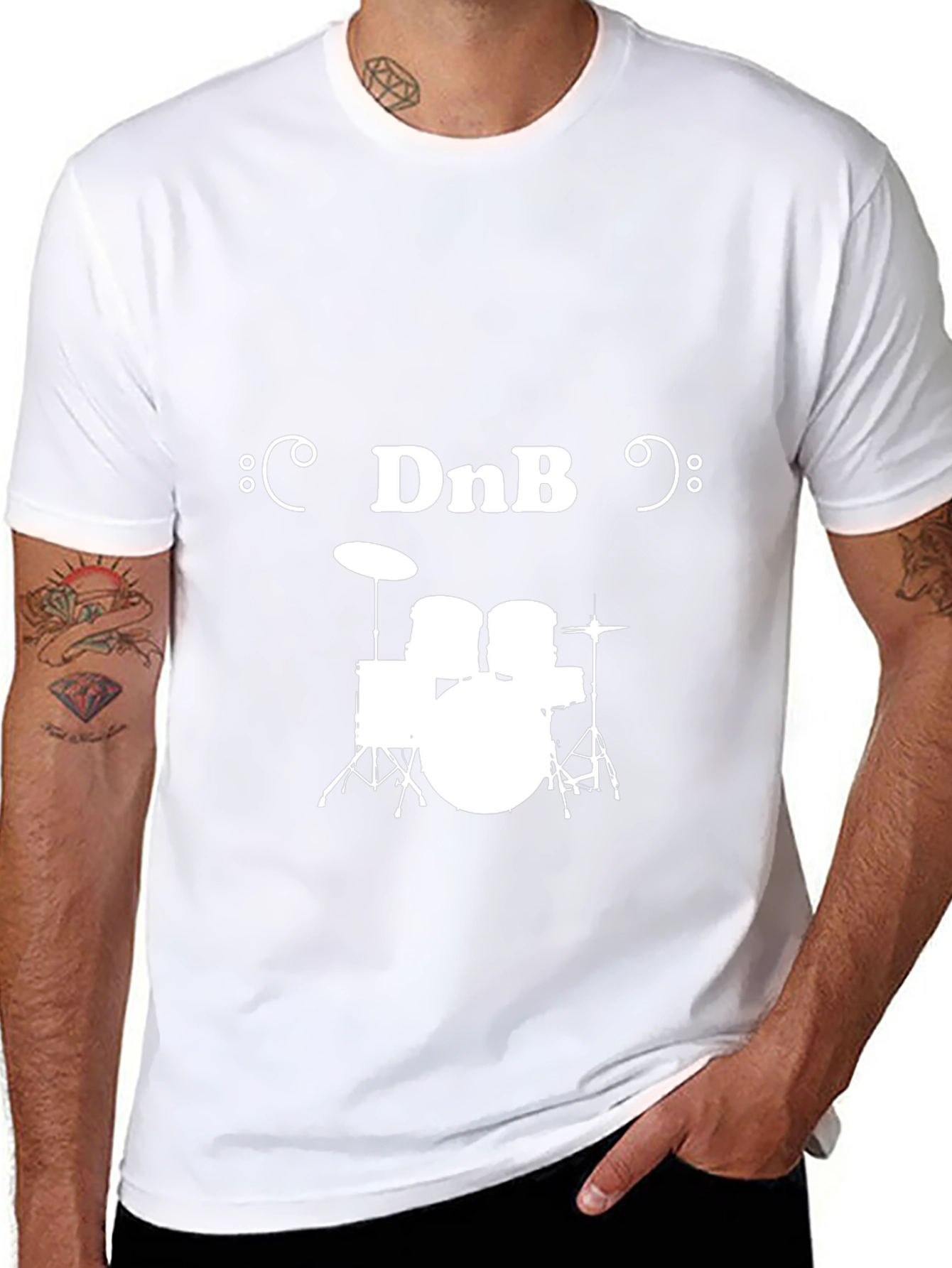 DnB Drum Kit T-Shirt - Black Cotton Tee