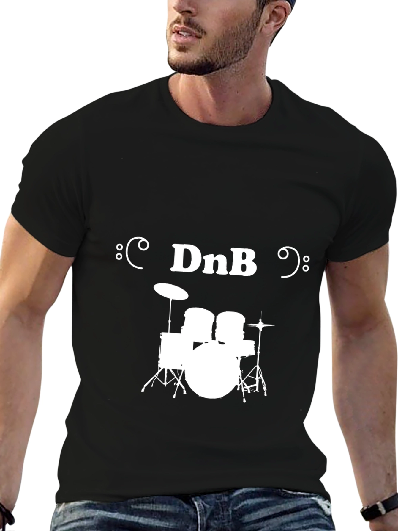 DnB Drum Kit T-Shirt - Black Cotton Tee