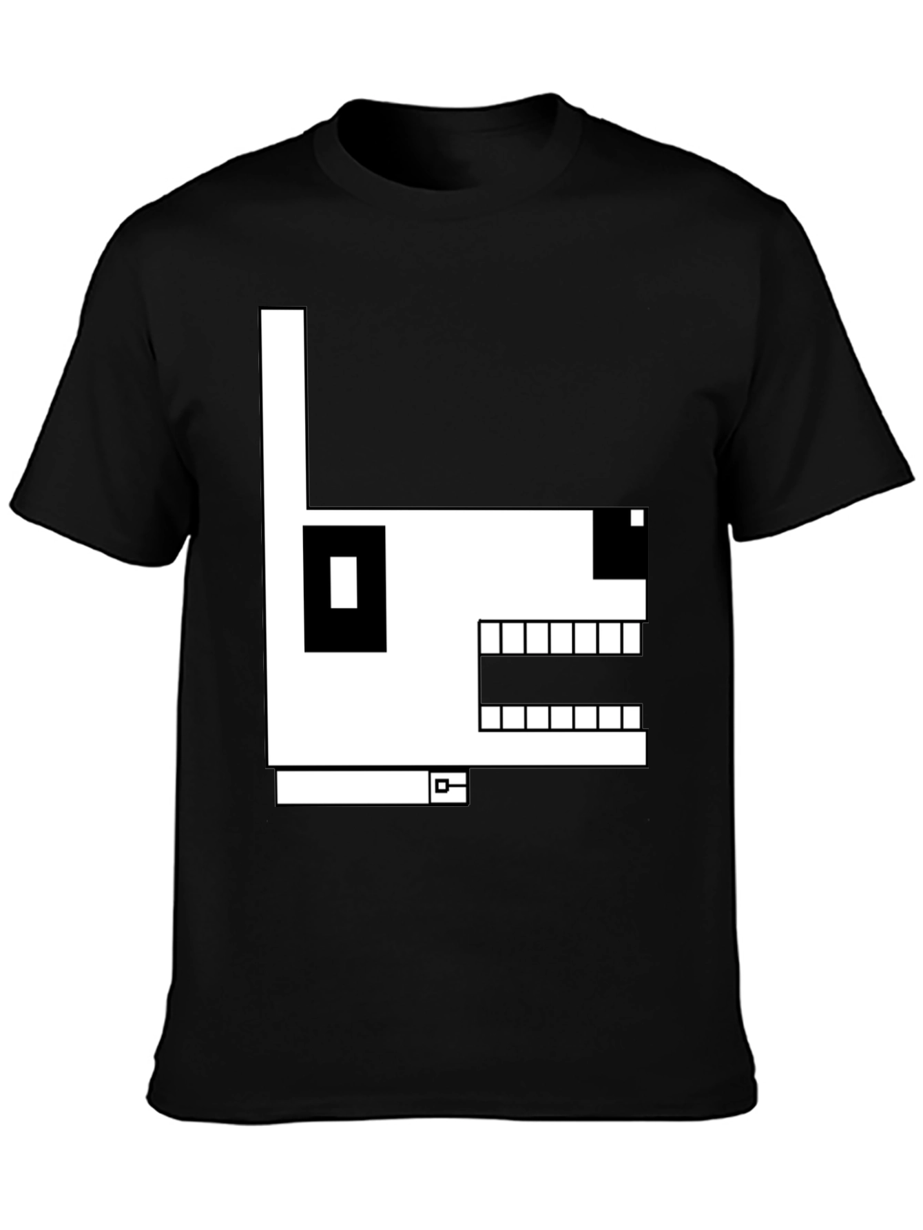 Geometric Dog Graphic T-Shirt - Black
