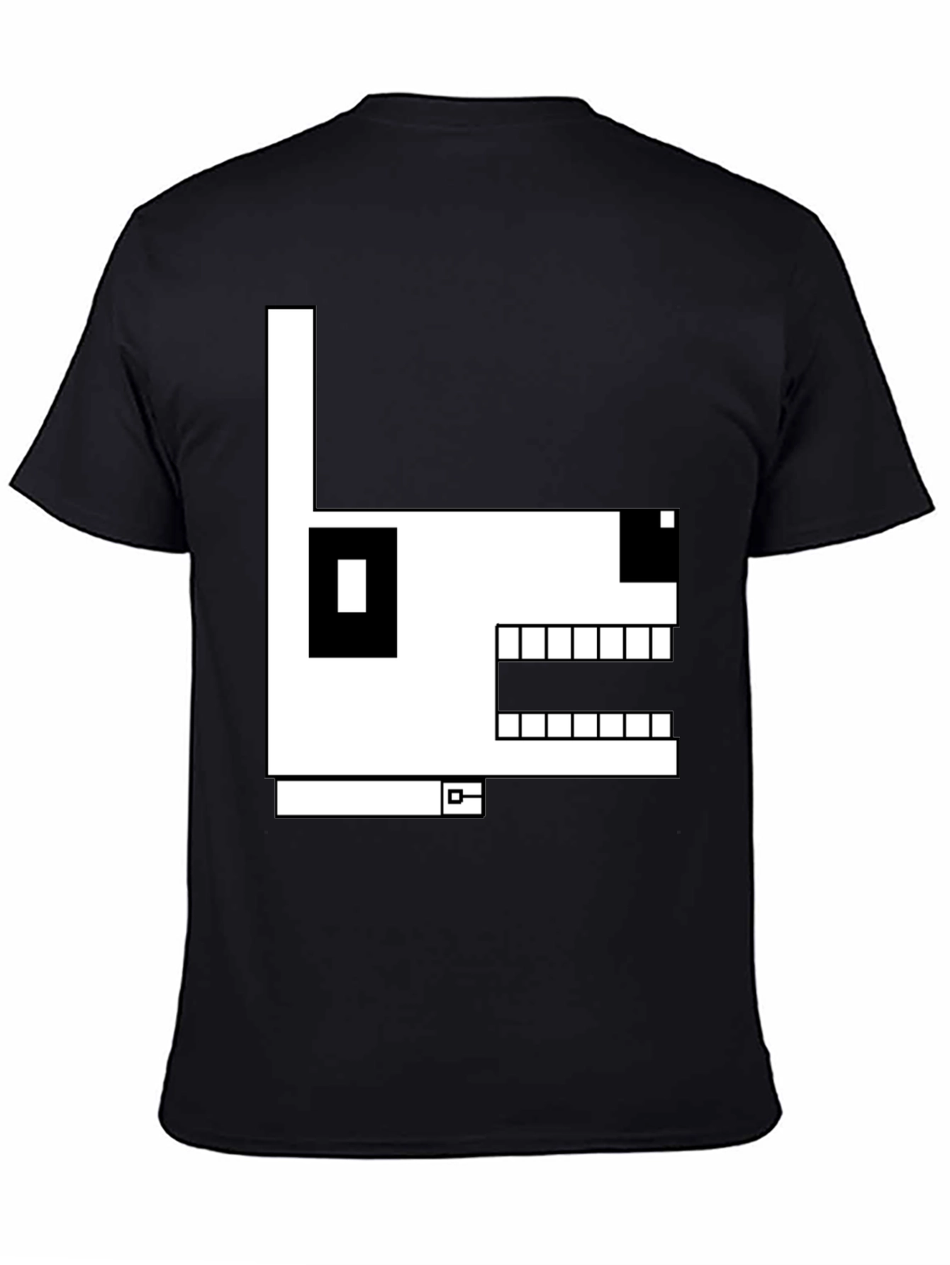 Geometric Dog Graphic T-Shirt - Black