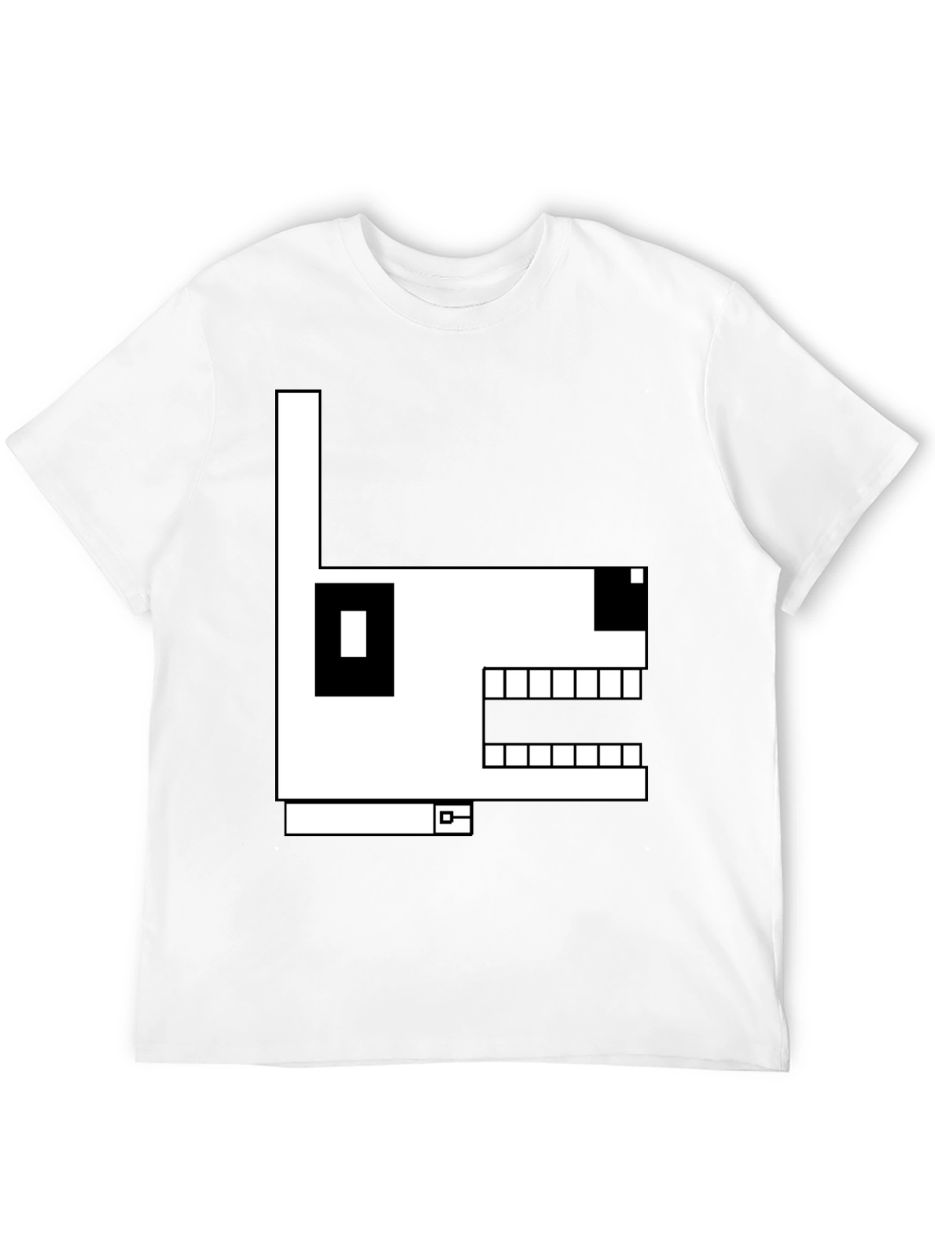 Geometric Dog Graphic T-Shirt - Black