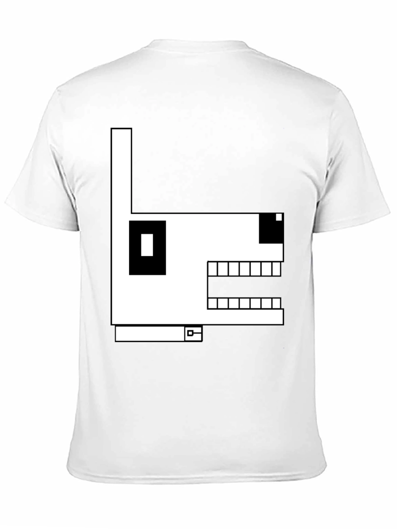 Geometric Dog Graphic T-Shirt - Black