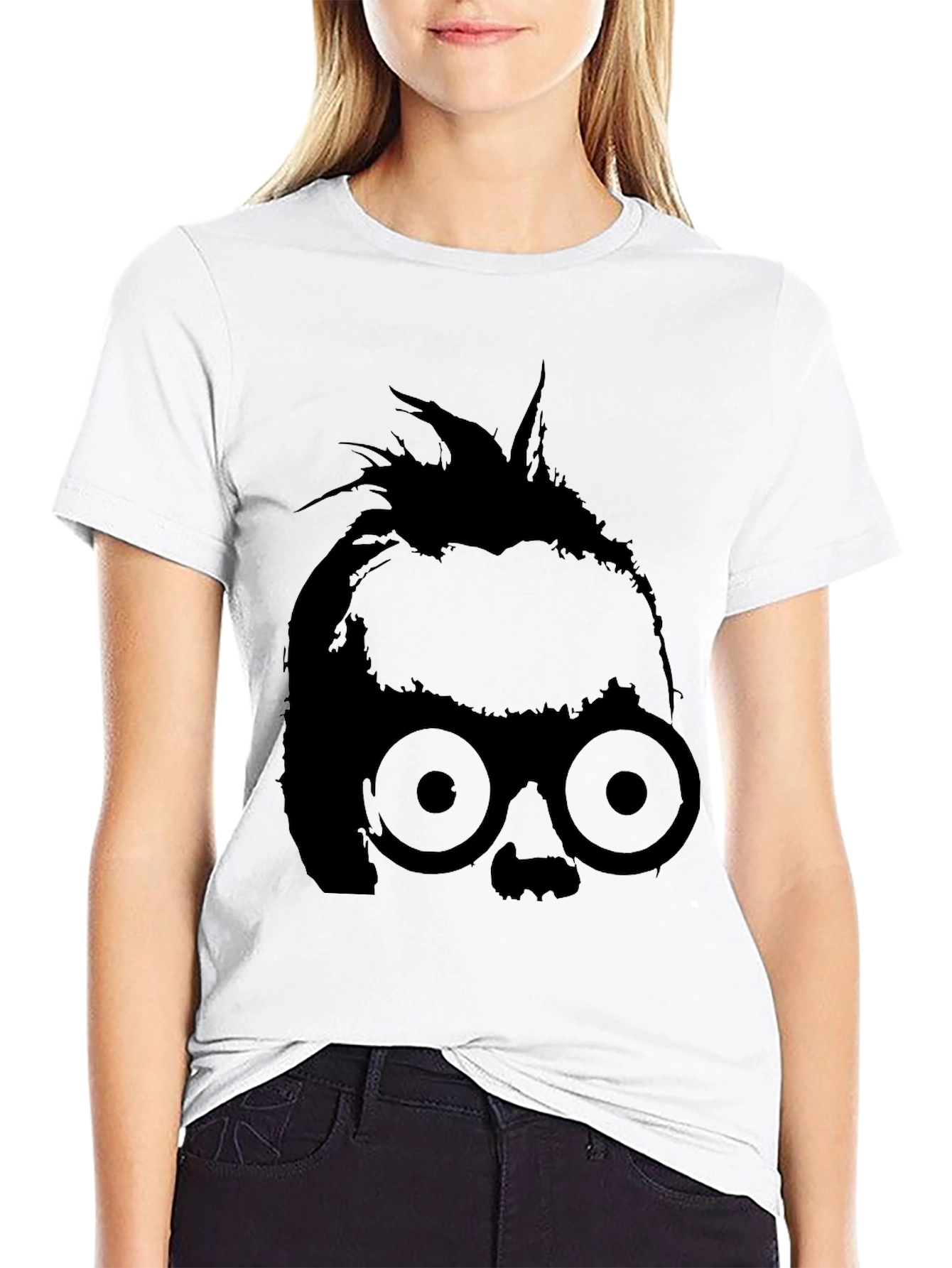 Abstract Silhouette Graphic T-Shirt - Black