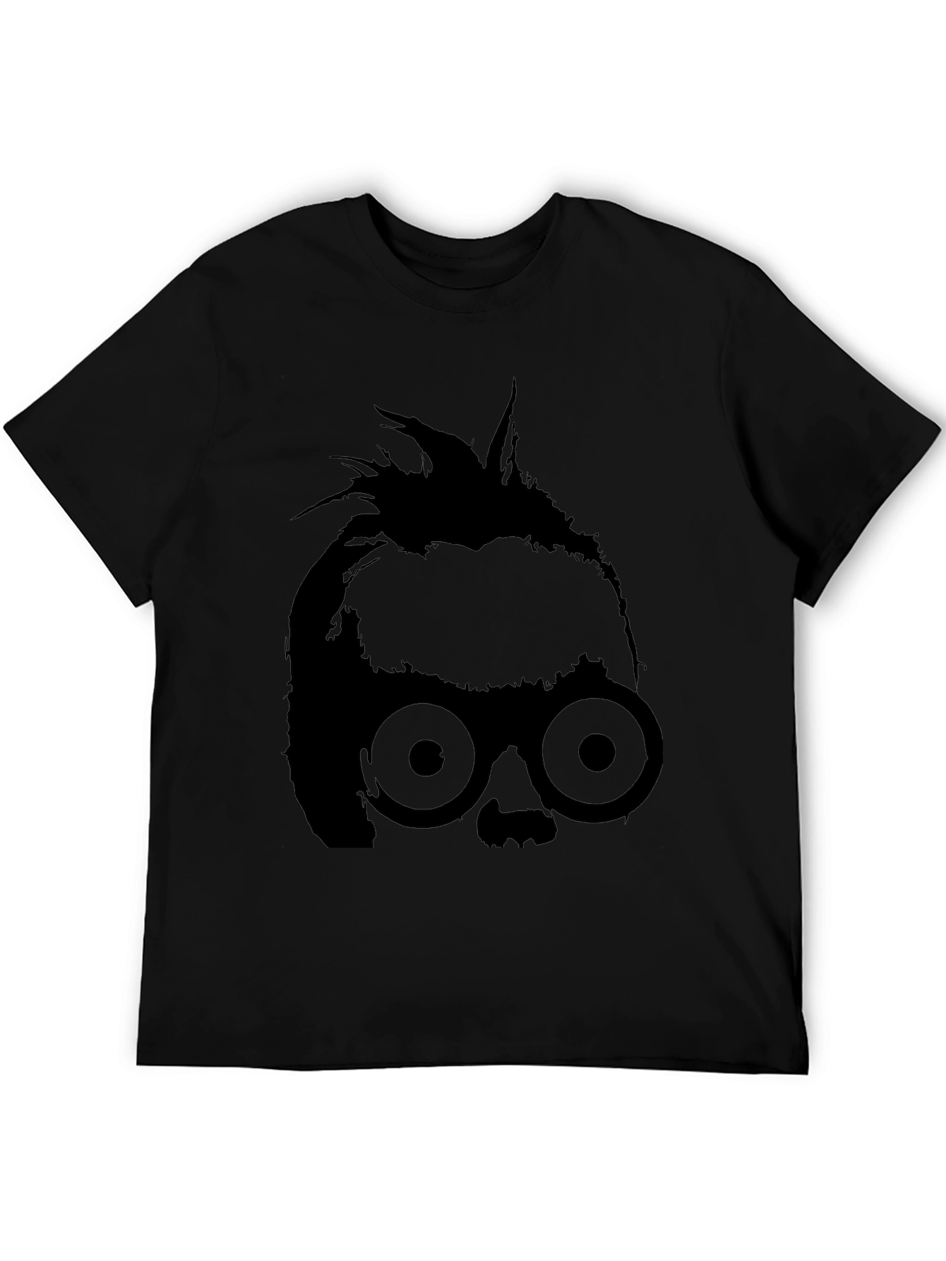 Abstract Silhouette Graphic T-Shirt - Black