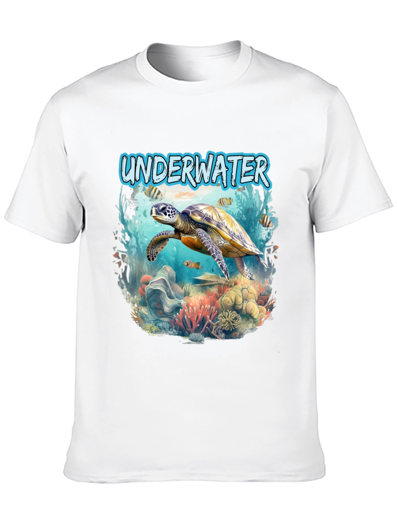 Underwater Sea Turtle Graphic Tee - Dive into Style!