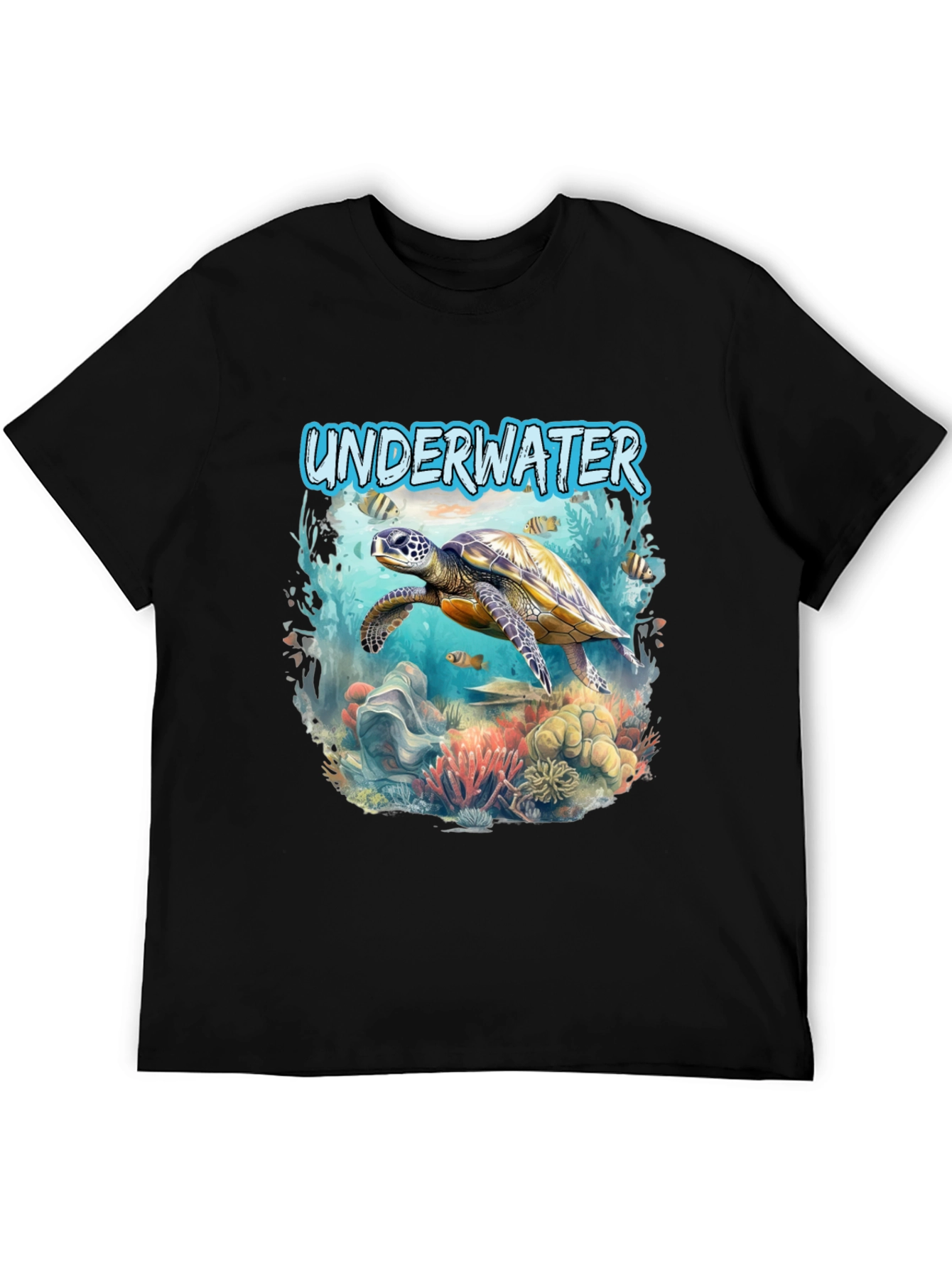 Underwater Sea Turtle Graphic Tee - Dive into Style!