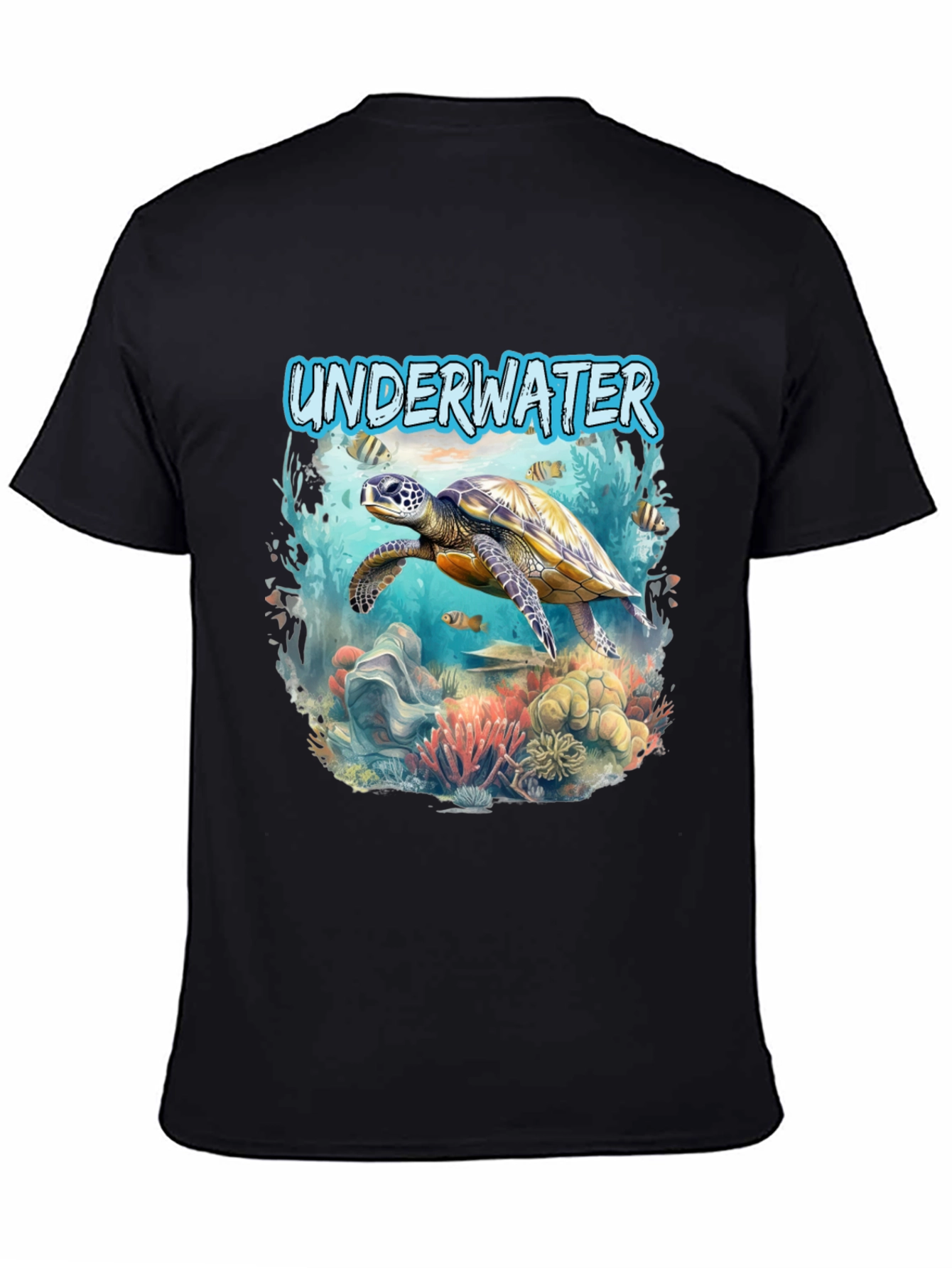 Underwater Sea Turtle Graphic Tee - Dive into Style!