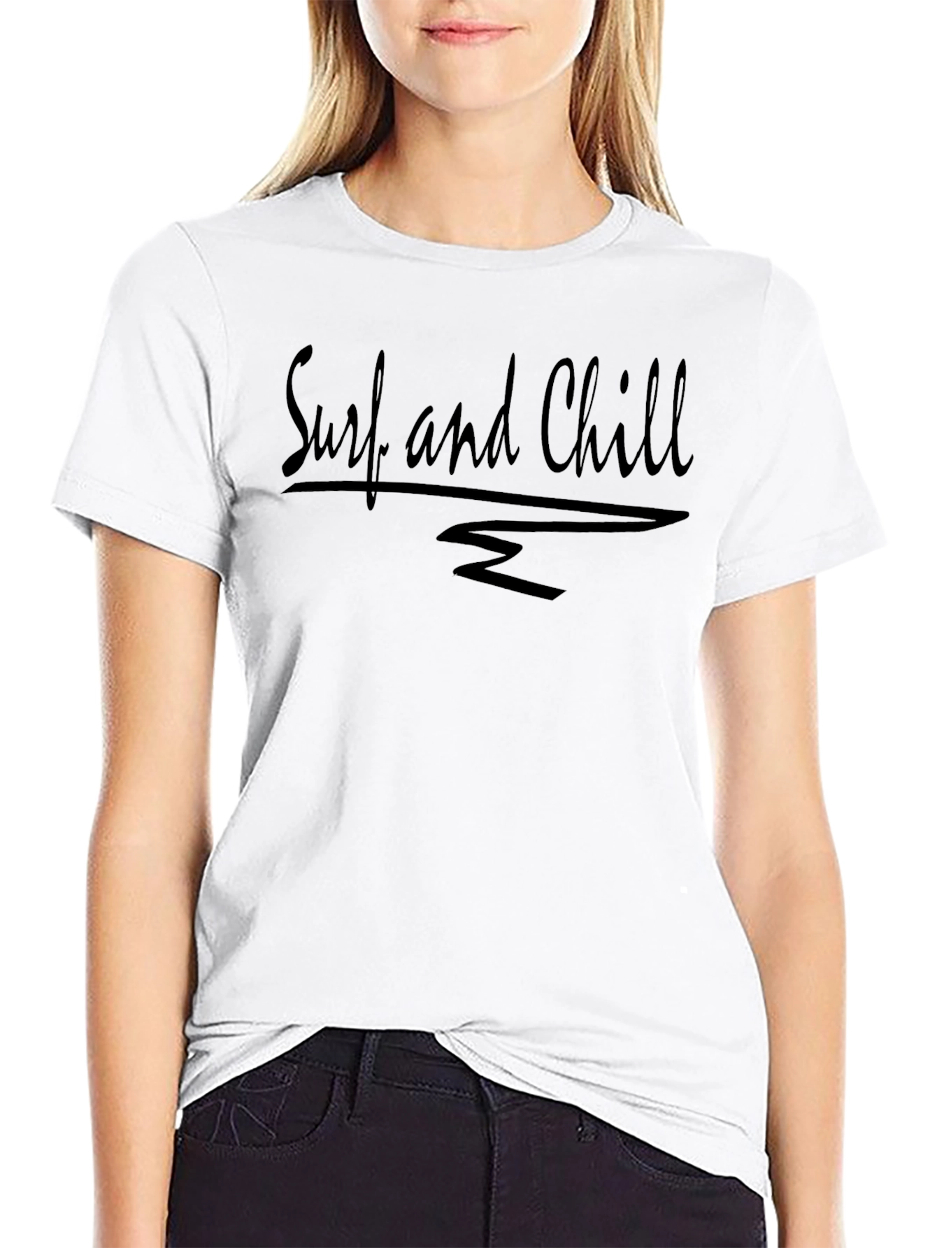 Surf and Chill Black Graphic Tee