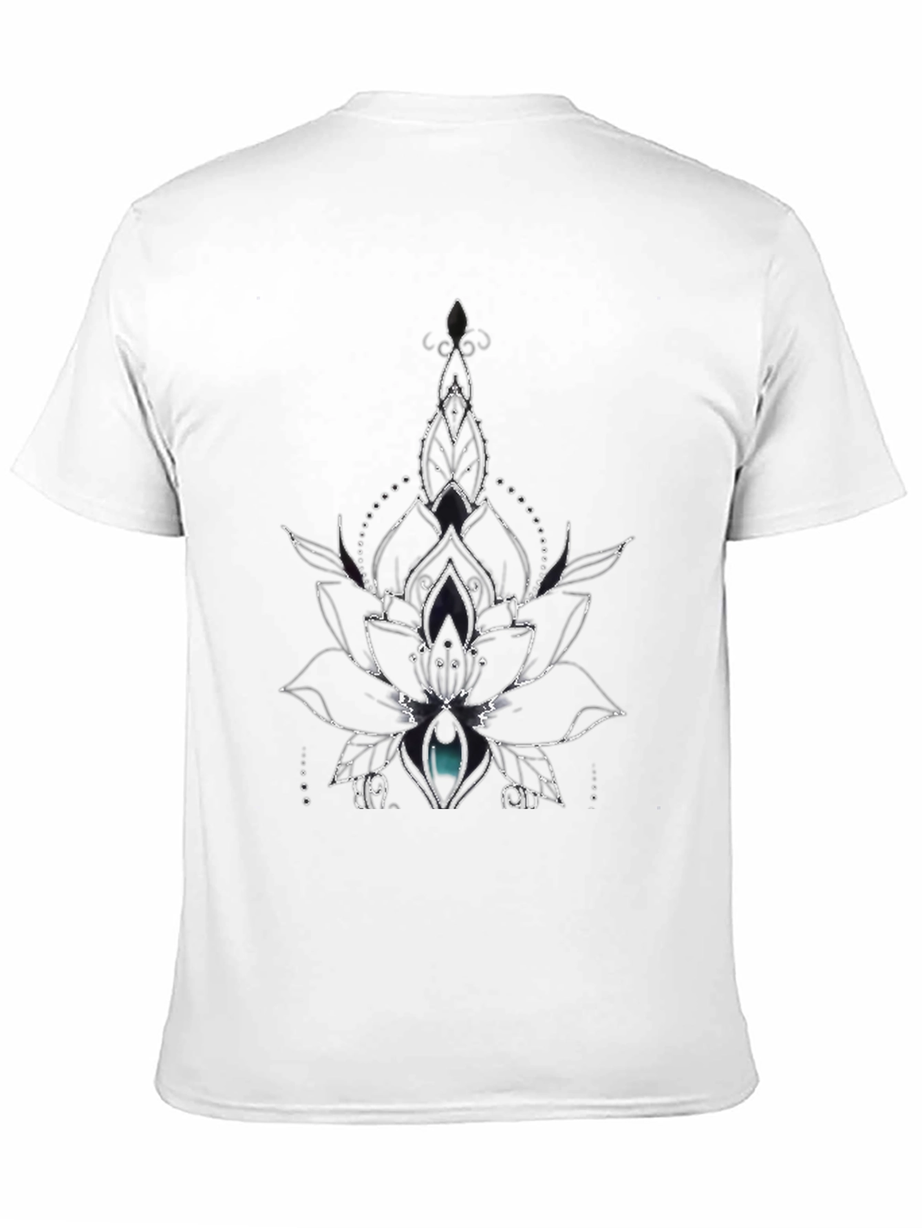 Lotus Flower Graphic Tee - Black Cotton Blend
