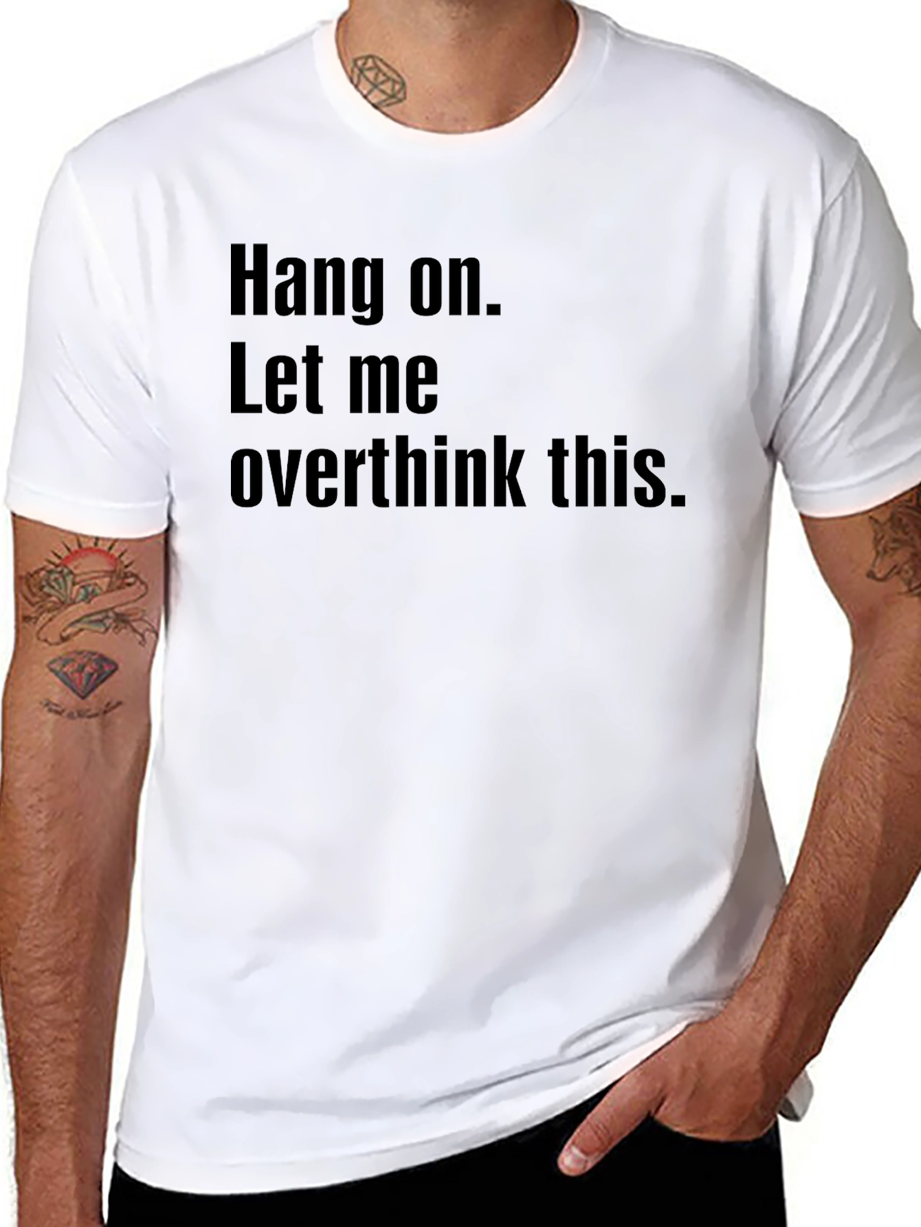 Hang On Overthink Tee - Black Graphic T-Shirt