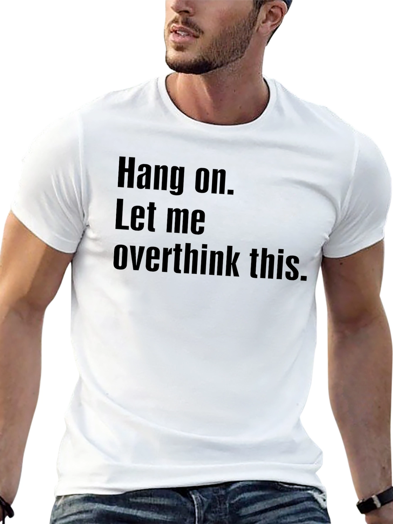 Hang On Overthink Tee - Black Graphic T-Shirt
