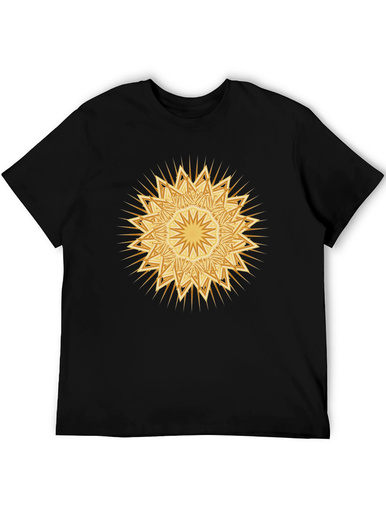 Golden Mandala Graphic Black T-Shirt