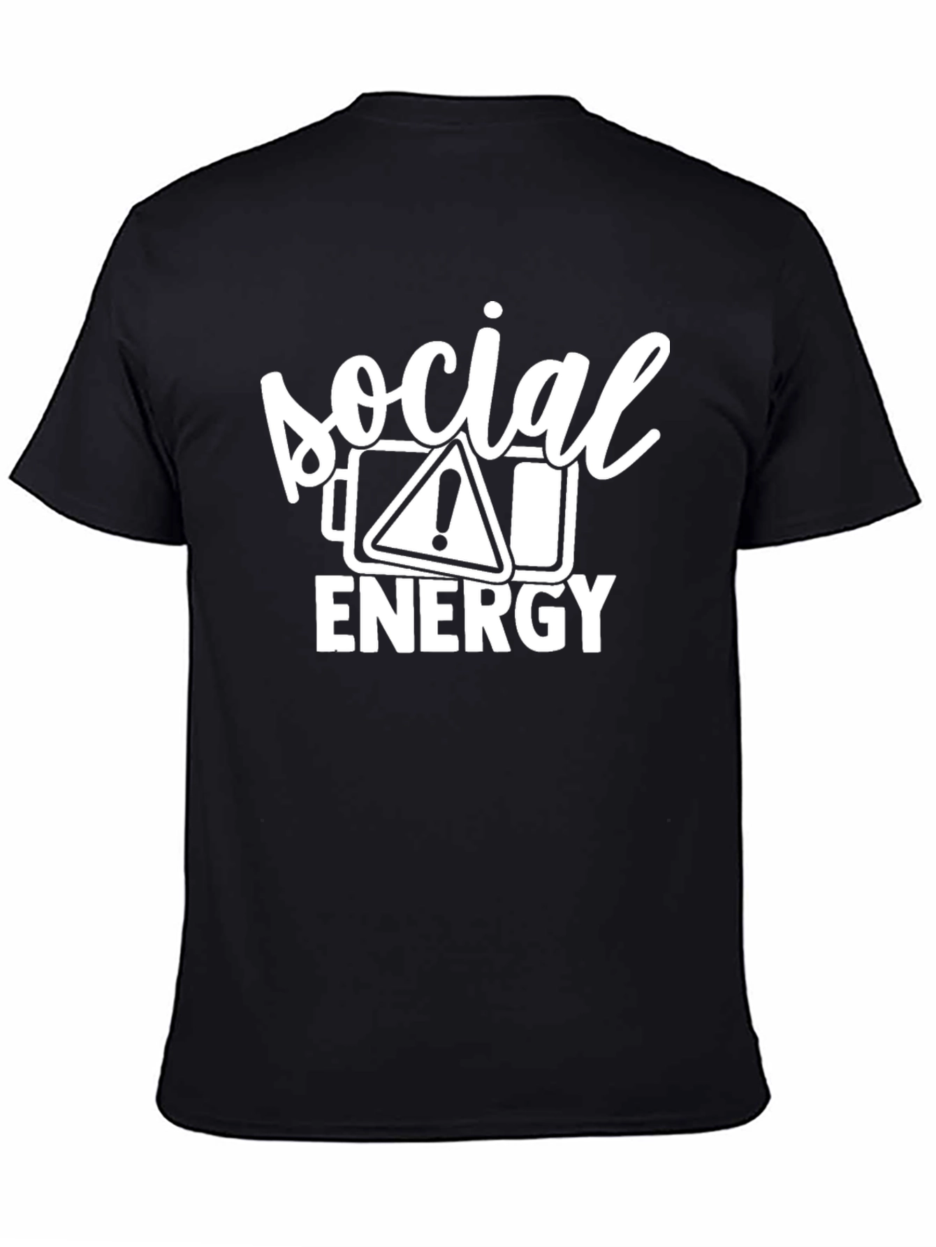 Social Energy Low Battery Graphic T-Shirt - Black