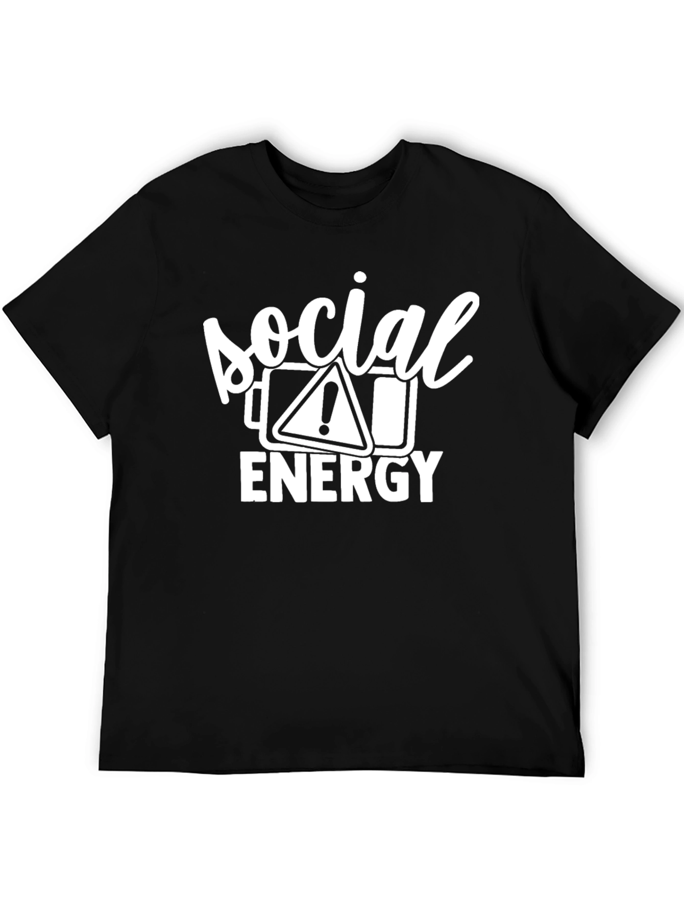 Social Energy Low Battery Graphic T-Shirt - Black