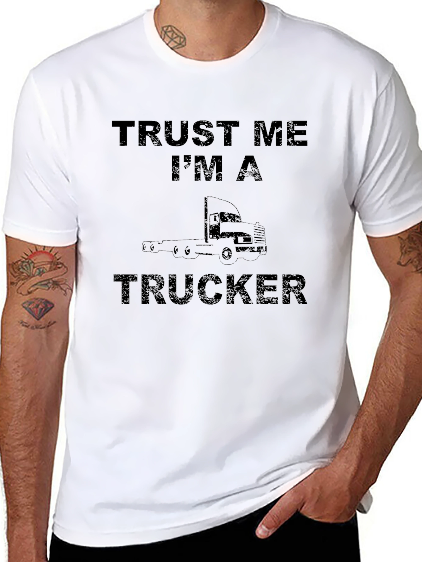 Trust Me Im A Trucker Black T-Shirt