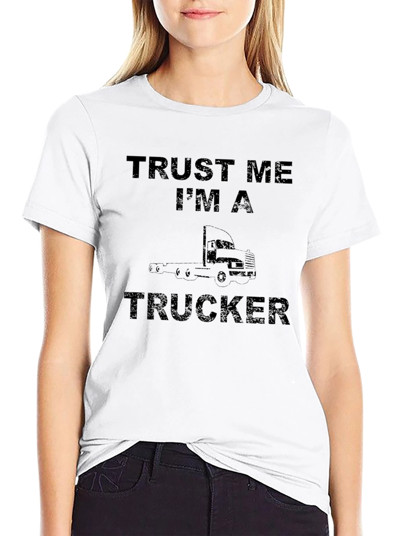Trust Me Im A Trucker Black T-Shirt