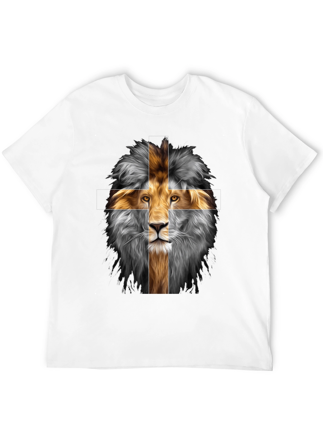 Lion Cross Graphic Tee - Black Cotton Blend