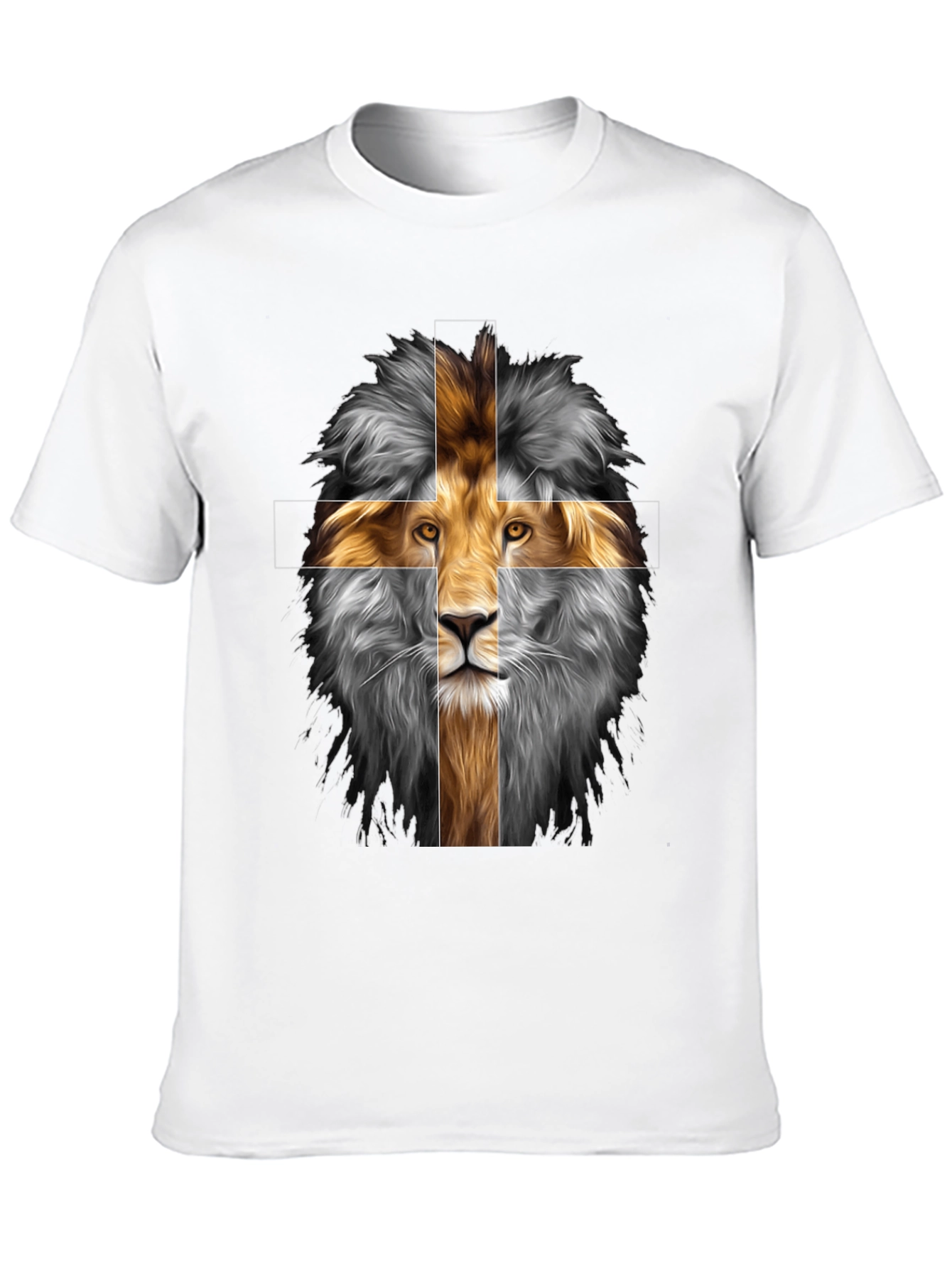 Lion Cross Graphic Tee - Black Cotton Blend