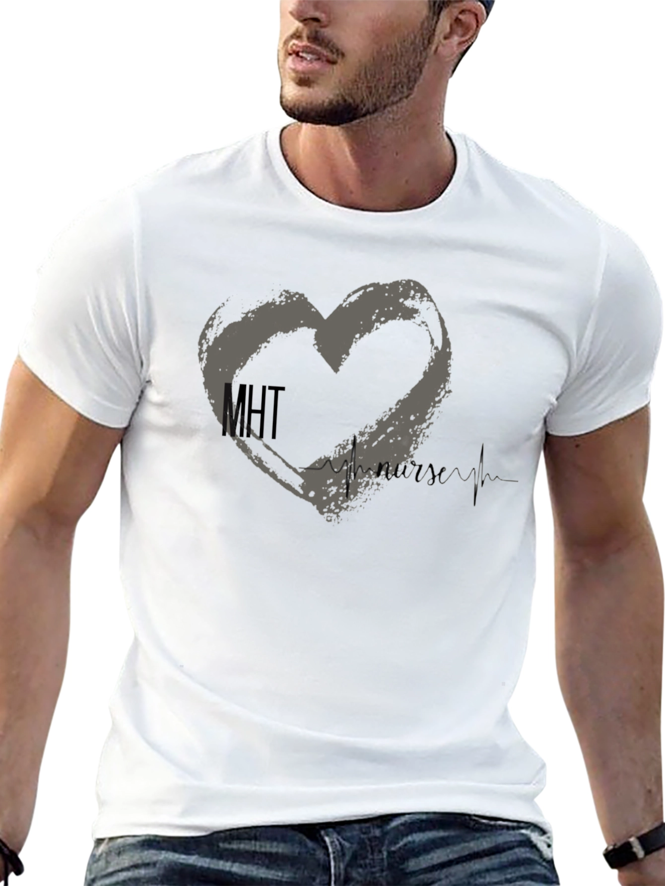 Mental Health Nurse Heartbeat T-Shirt