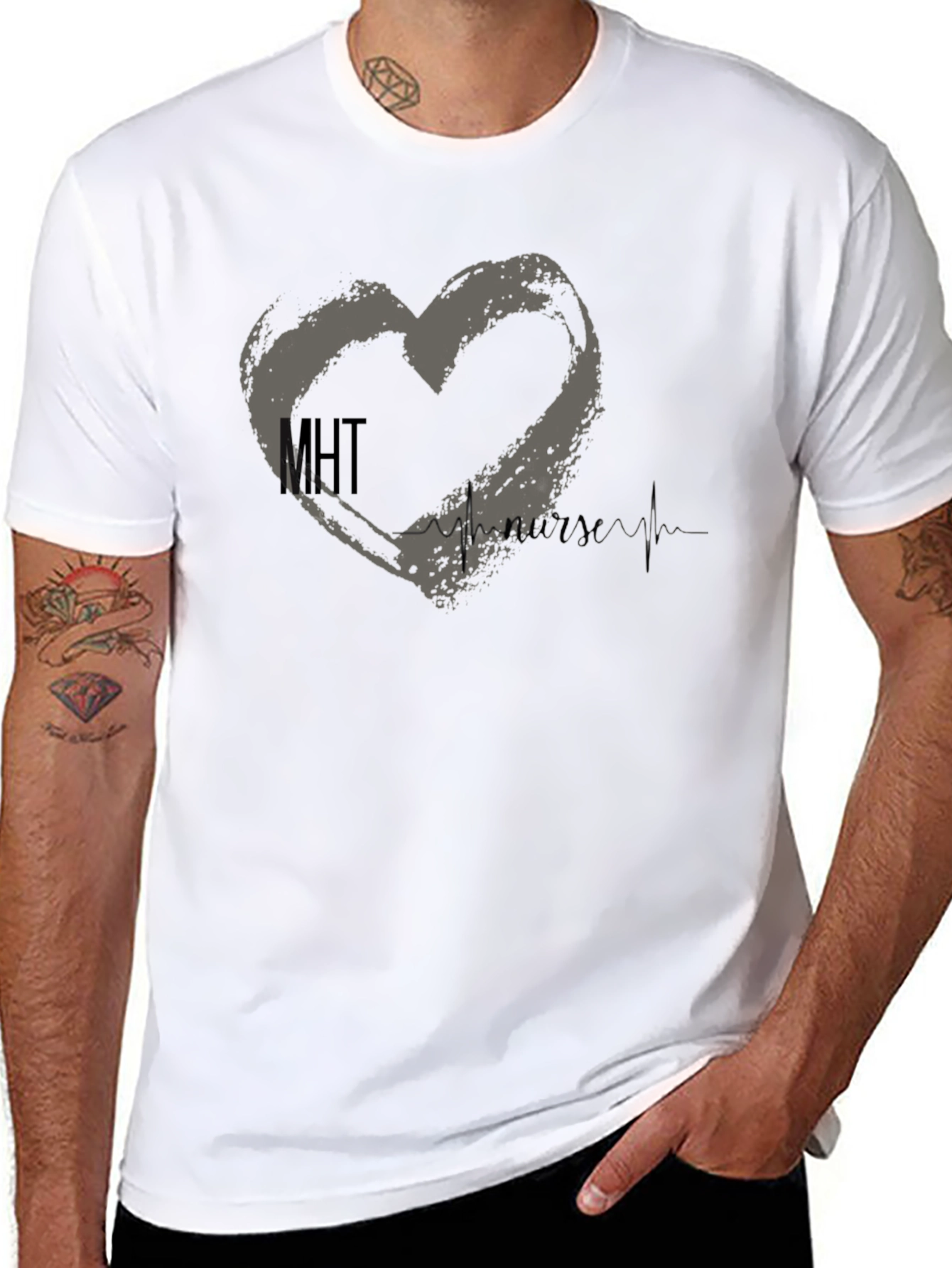 Mental Health Nurse Heartbeat T-Shirt