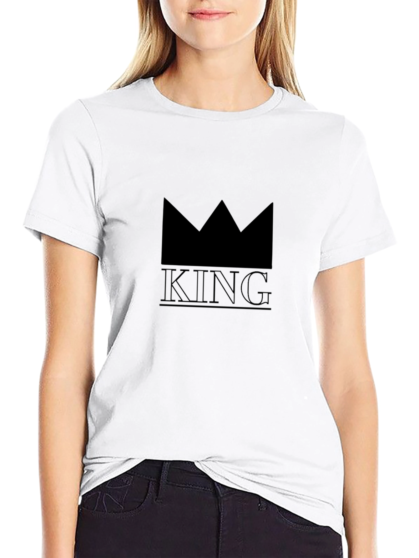 King Crown Graphic Print T-Shirt - Black