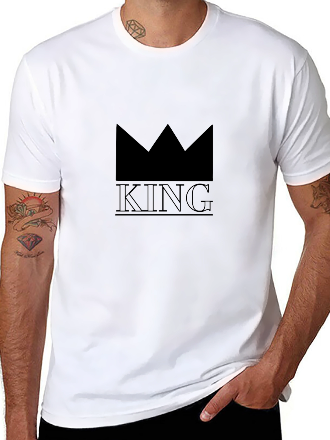 King Crown Graphic Print T-Shirt - Black