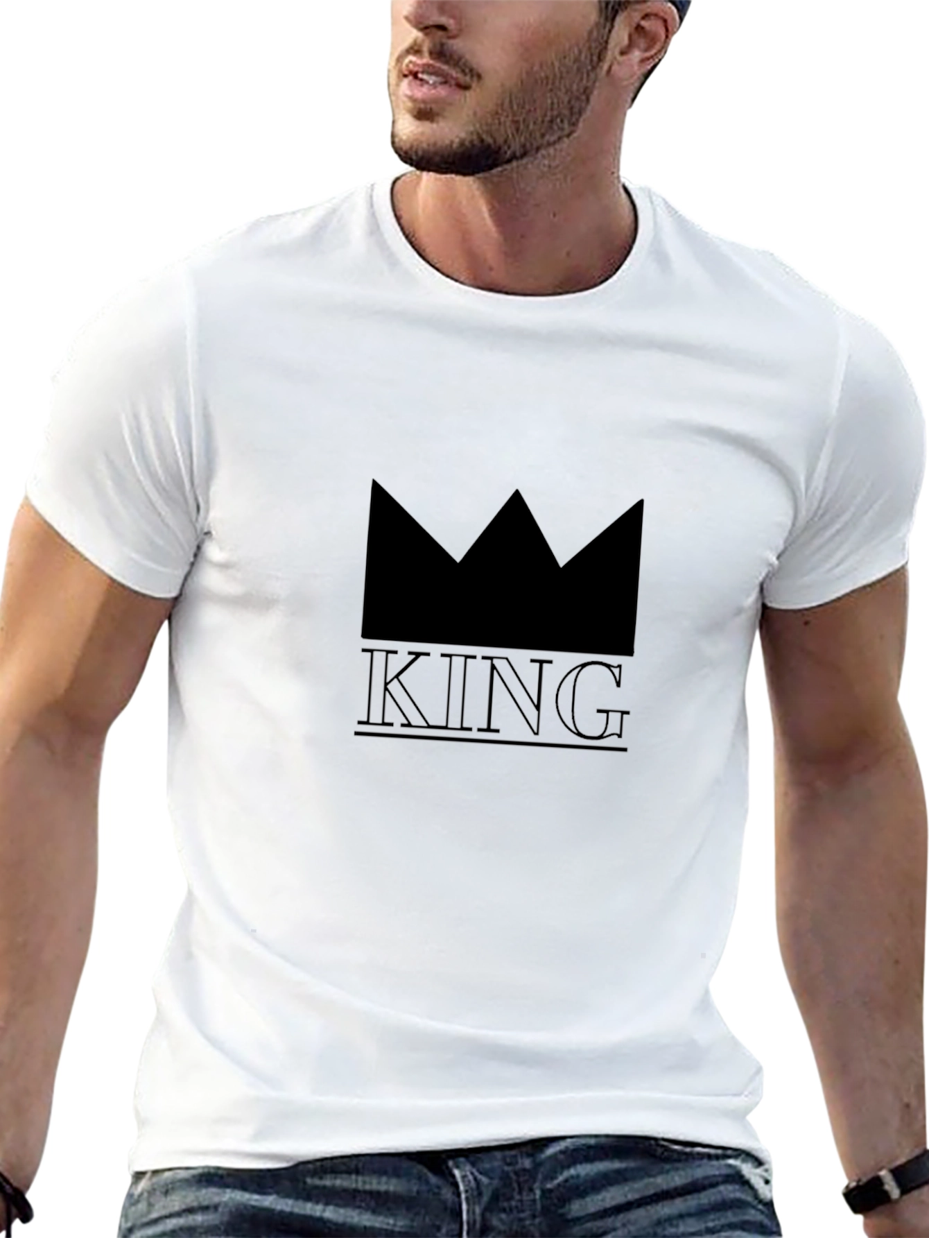 King Crown Graphic Print T-Shirt - Black